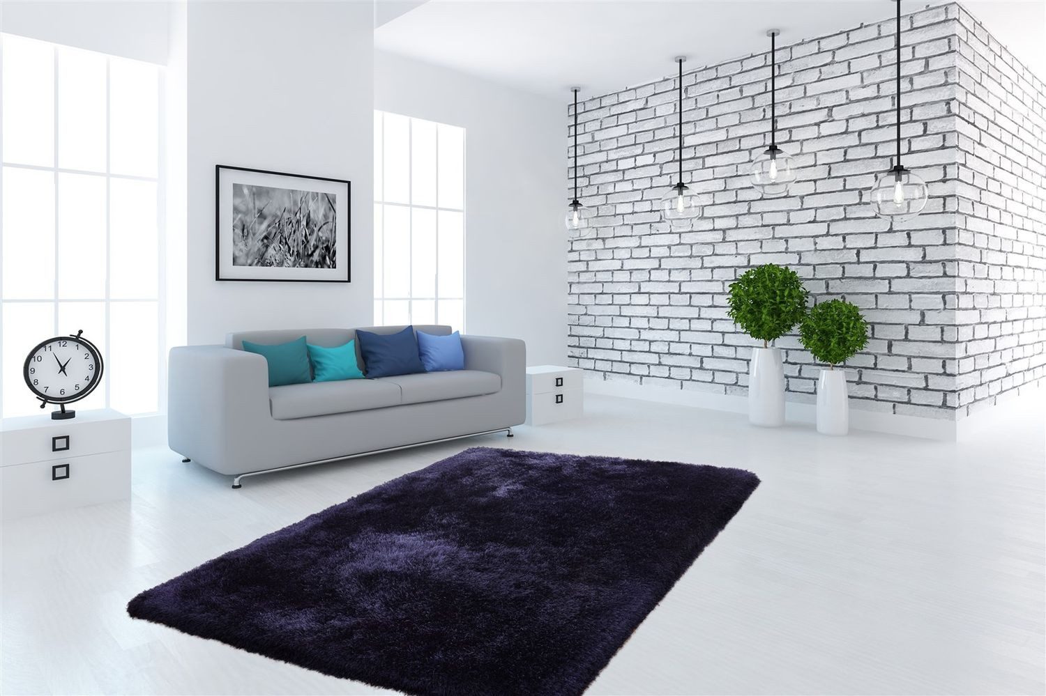 Teppich Boss Hochflor-Teppich Hochflor Teppich Catalina 410 - Blau, rechteckig, Höhe: 90 mm