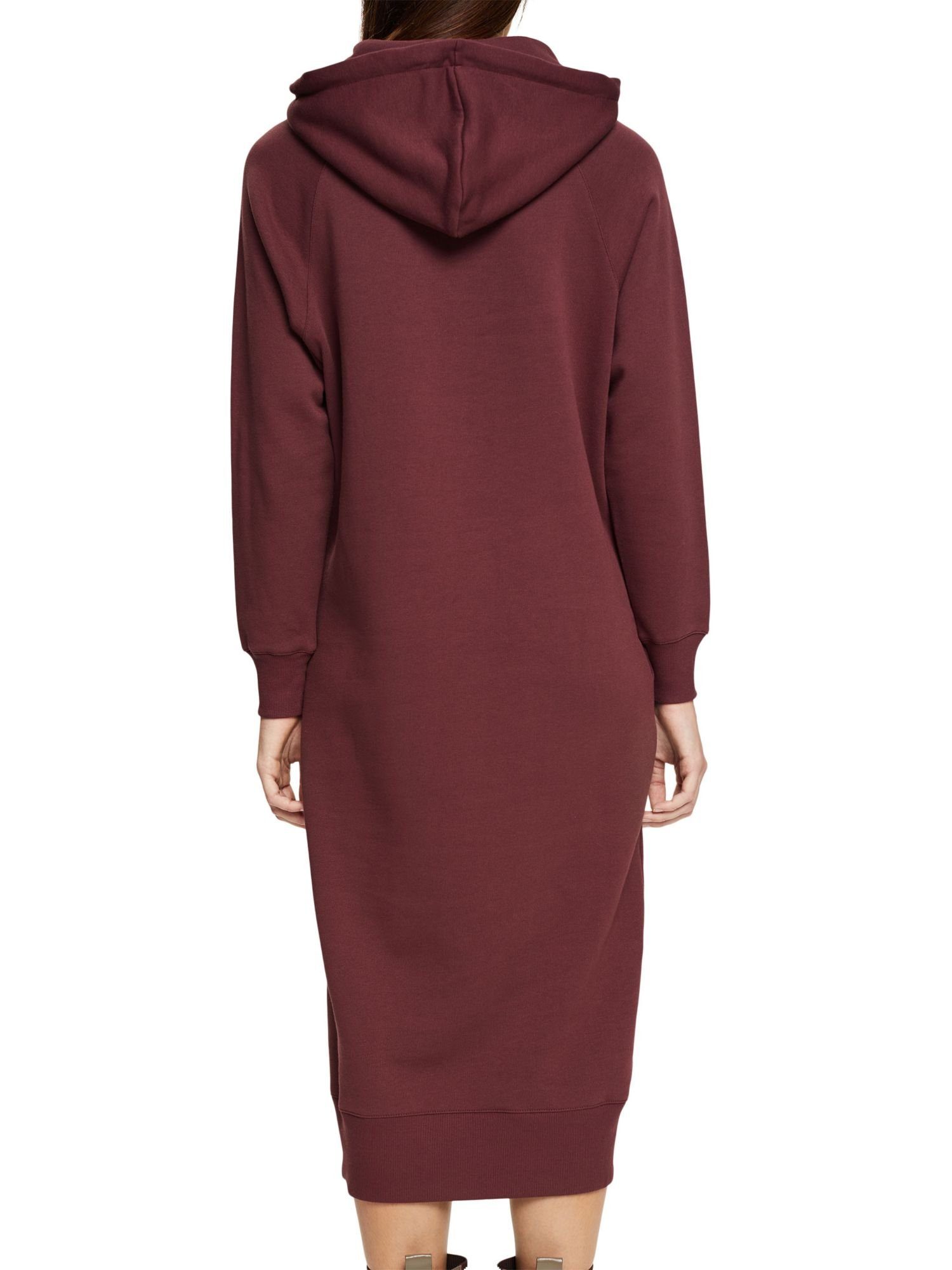 Langes Midikleid RED Hoodie-Kleid BORDEAUX Esprit