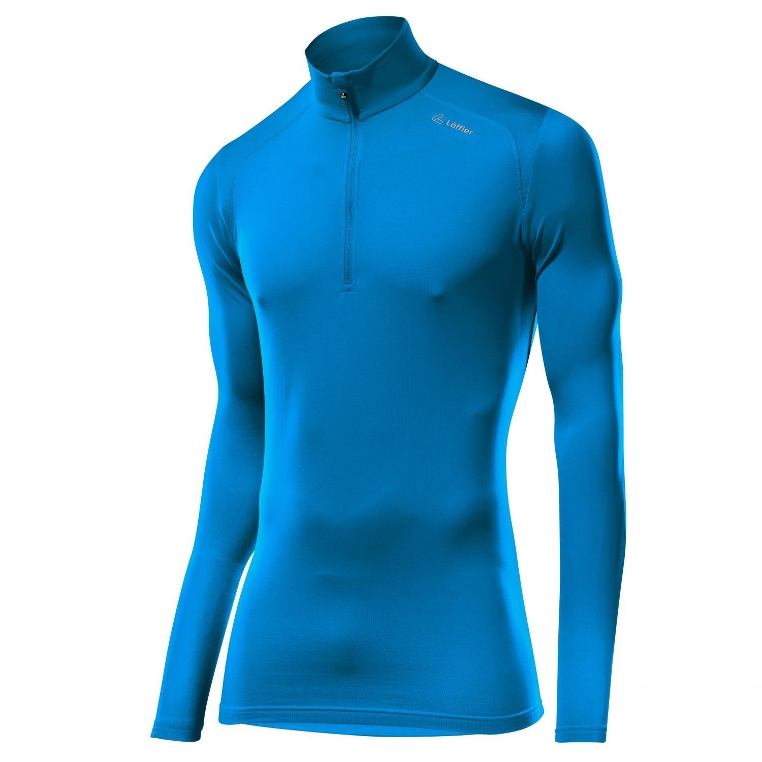Rollkragenpullover Herren Basic Thermo-Velours Langarmshirt blau