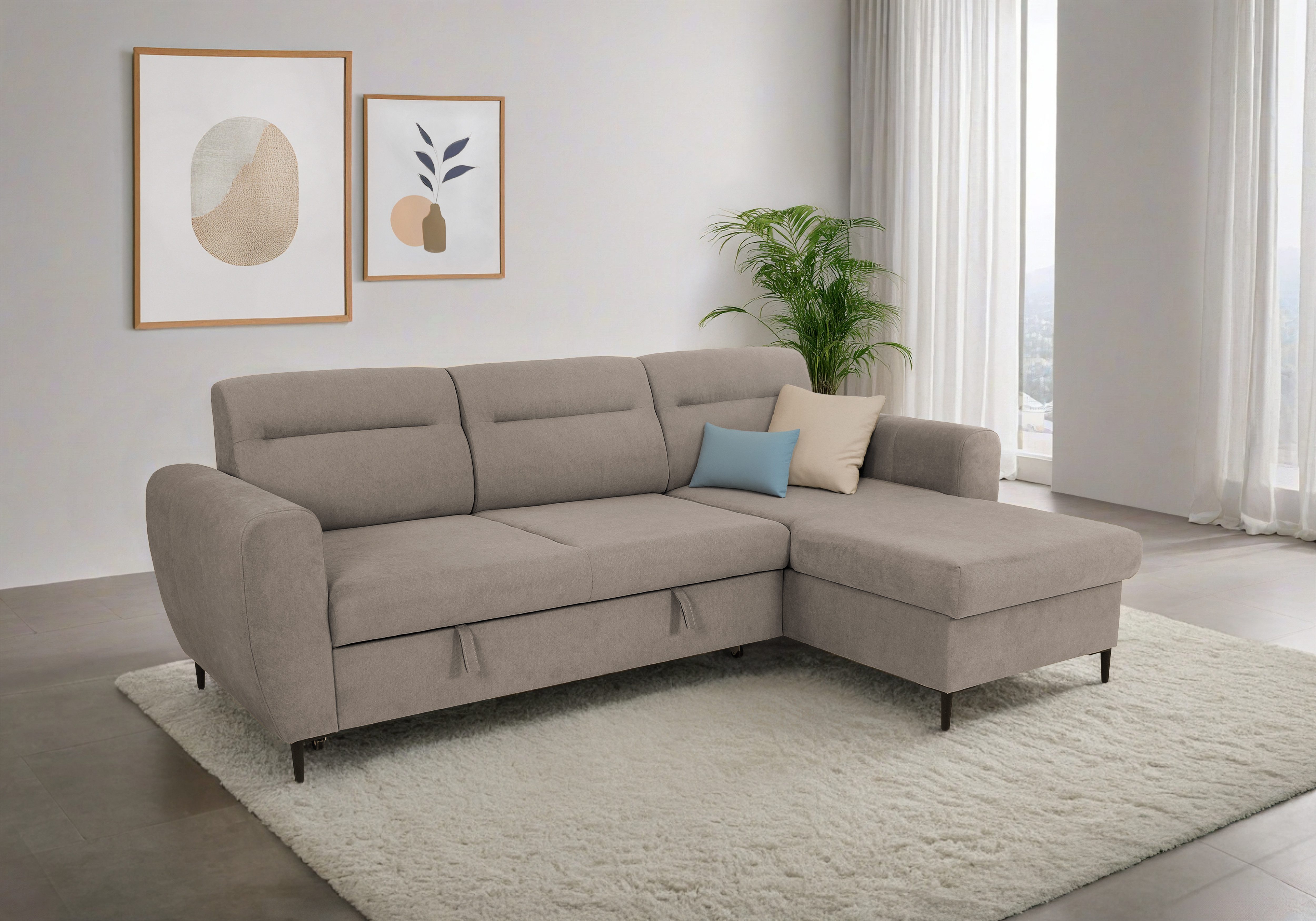 Trends by HG Ecksofa Bella L-Form, B: 248 cm, mit Bettfunktion & Bettkasten