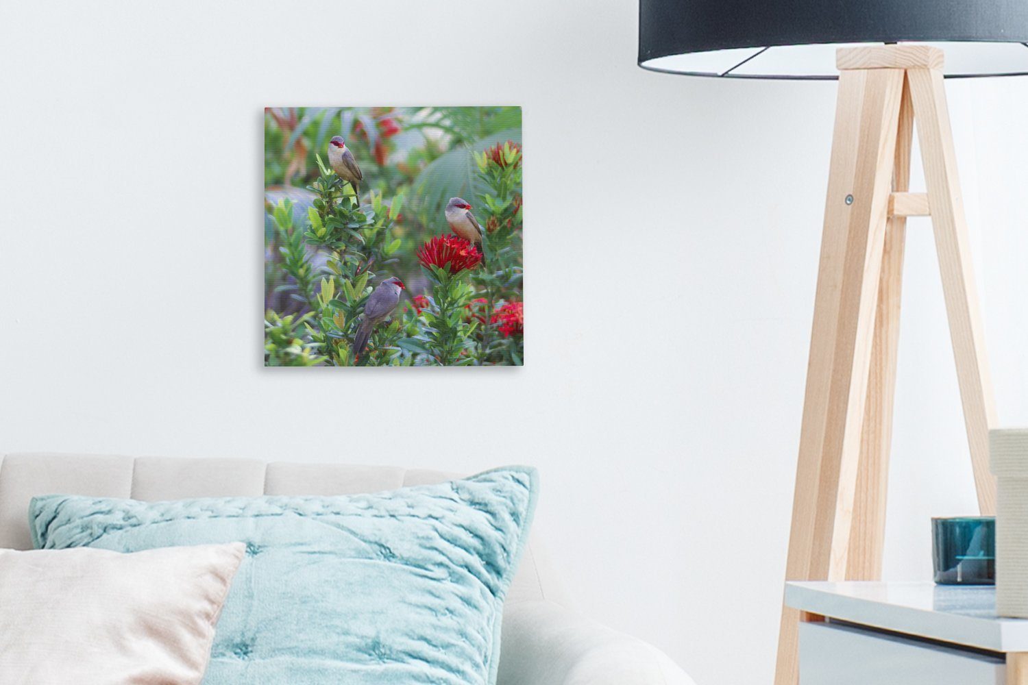 Blumenstrauch, auf für Schlafzimmer OneMillionCanvasses® Wohnzimmer Leinwand Heilige Helena Leinwandbild Bilder einem (1 St),