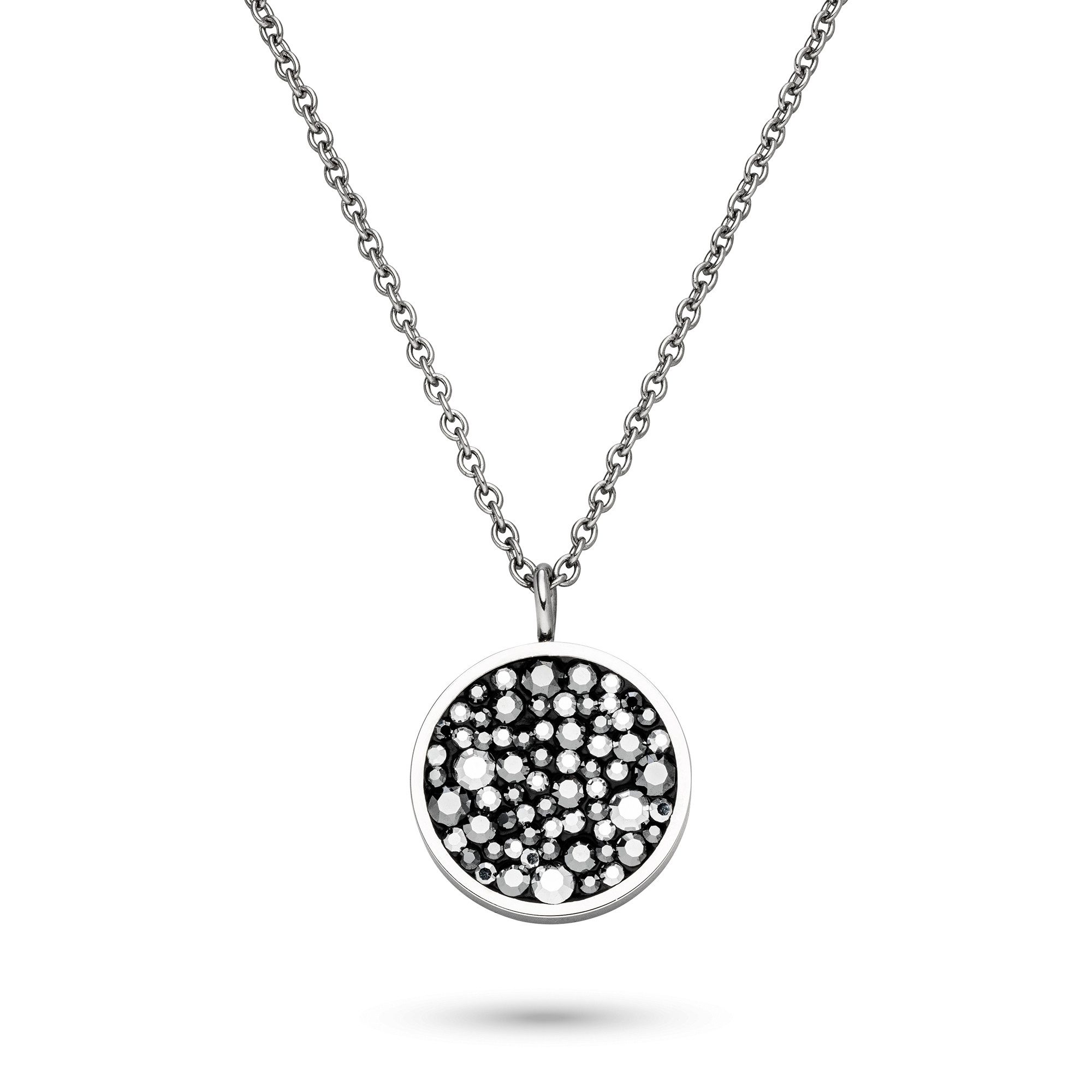 s.Oliver Kette mit Anhänger Schmuck Geschenk Edelstahl Halskette Crystal Rock, mit Glasstein