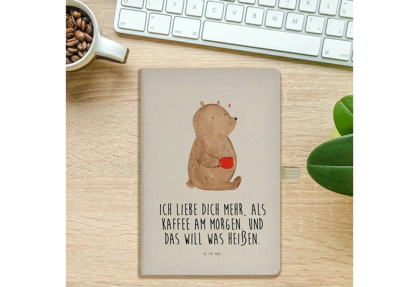 Thumbnail - Mr. & Mrs. Panda Notizbuch Bär Morgenkaffee - Transparent - Geschenk, Valentinstag, Freund, A5 N Mr. & Mrs. Panda, Flexi...