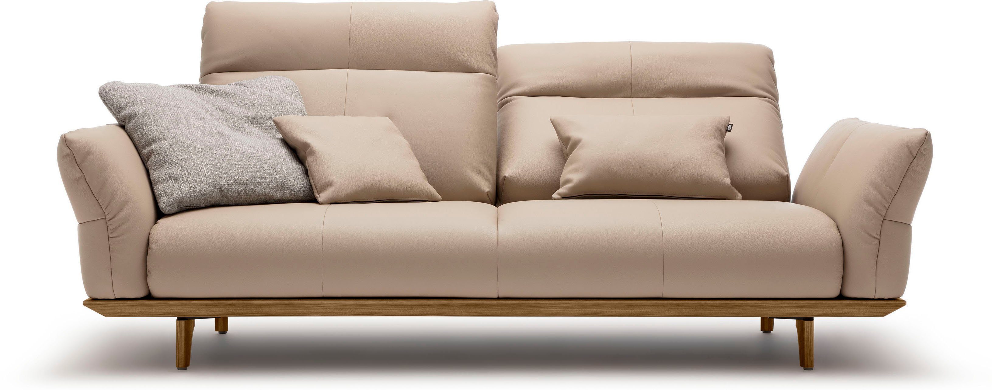 hülsta sofa 3-Sitzer hs.460, Sockel in Nussbaum, Füße Nussbaum, Breite 208 cm