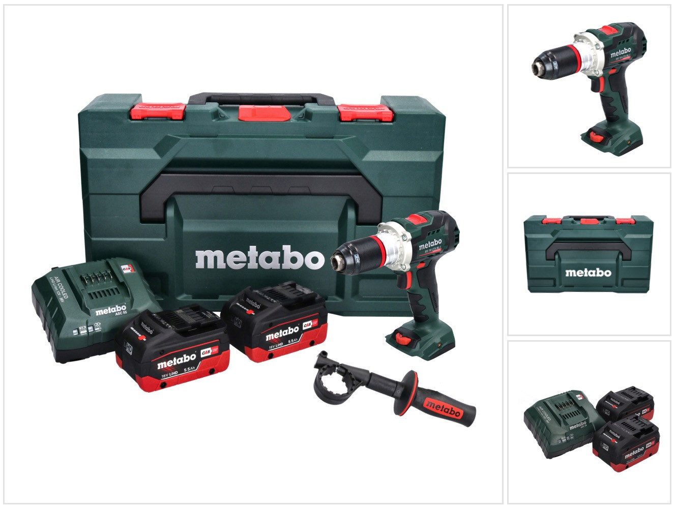metabo Akku-Schrauber BS 18 LTX BL I Akku Bohrschrauber 18 V 130 Nm (602358660) + 2x Akku