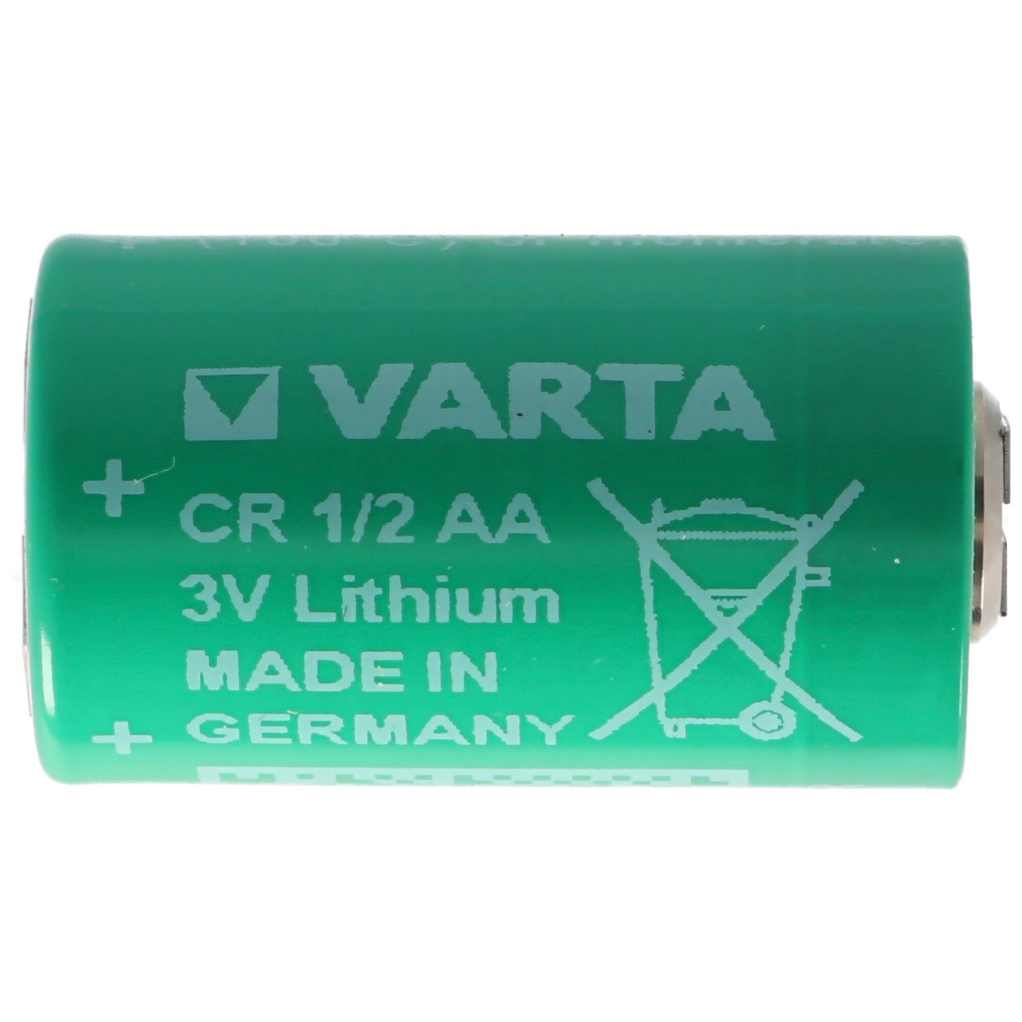 mit (3,5 Batterie VARTA 6127 Varta 3er Batterie, CR1/2AA Lithium Print V) Pluskonta Lötfahne,