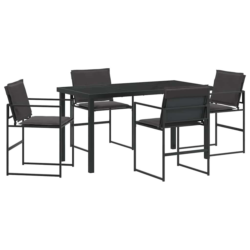 vidaXL Gartenstuhl Garten Essgruppe 5 pcs Schwarz 140 x 70 x 73 cm (5 St)
