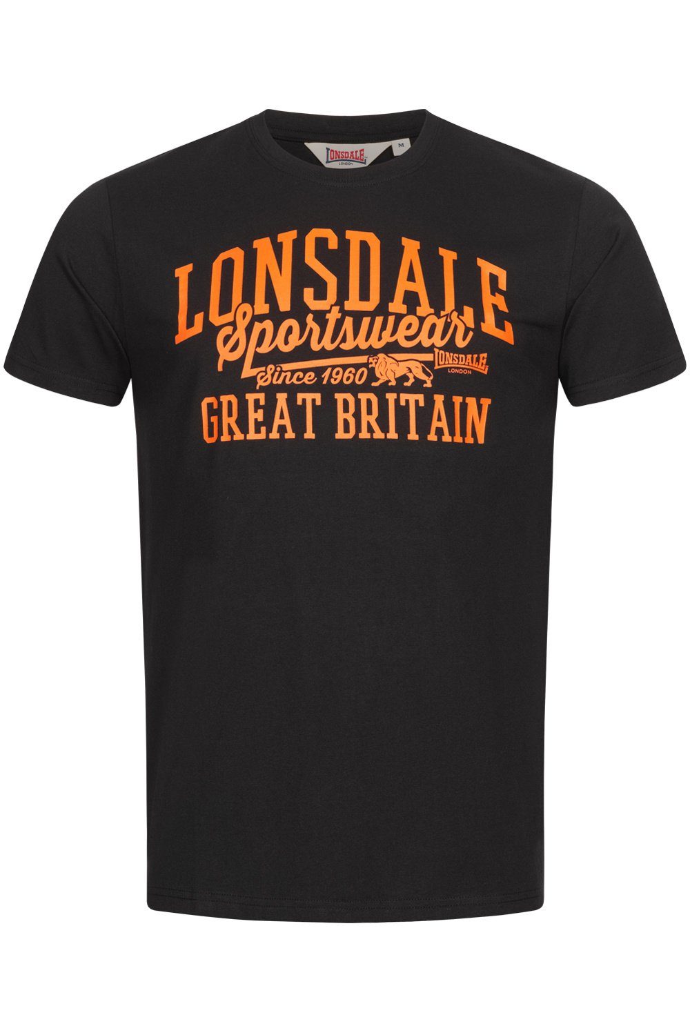 Lonsdale T-Shirt Lonsdale Herren T-Shirt Dervaig Adult black/orange | T-Shirts