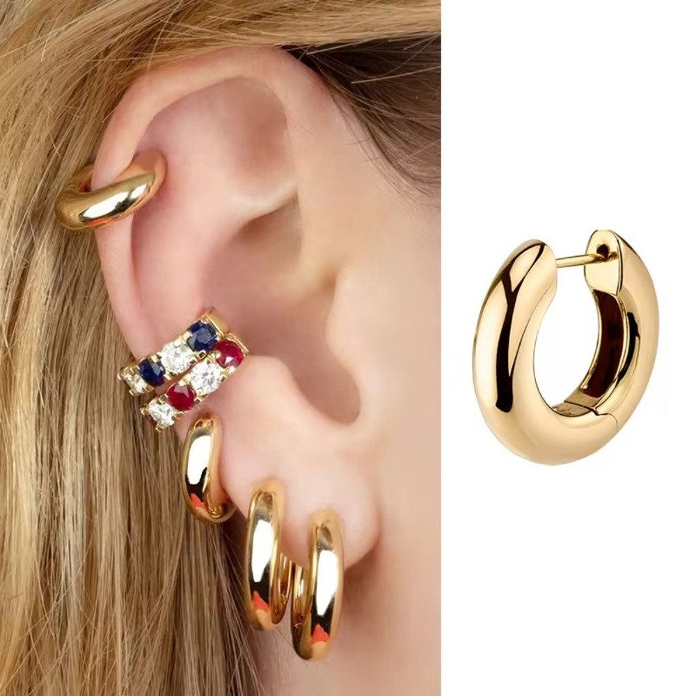 ROUGEMONT Paar Creolen Wasserfeste Trend Damen Creolen Ohrringe Hypoallergen 1,8cm, Hypoallergen/Wasserfest