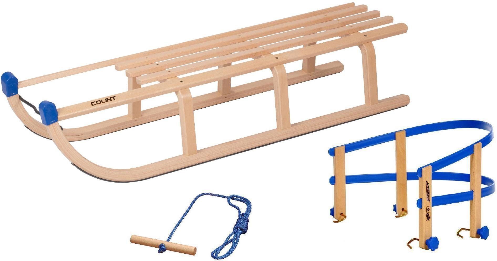 COLINT Davoser Санки Davos 110 mit Kunststofflehne und Leine (Set, 3-tlg)