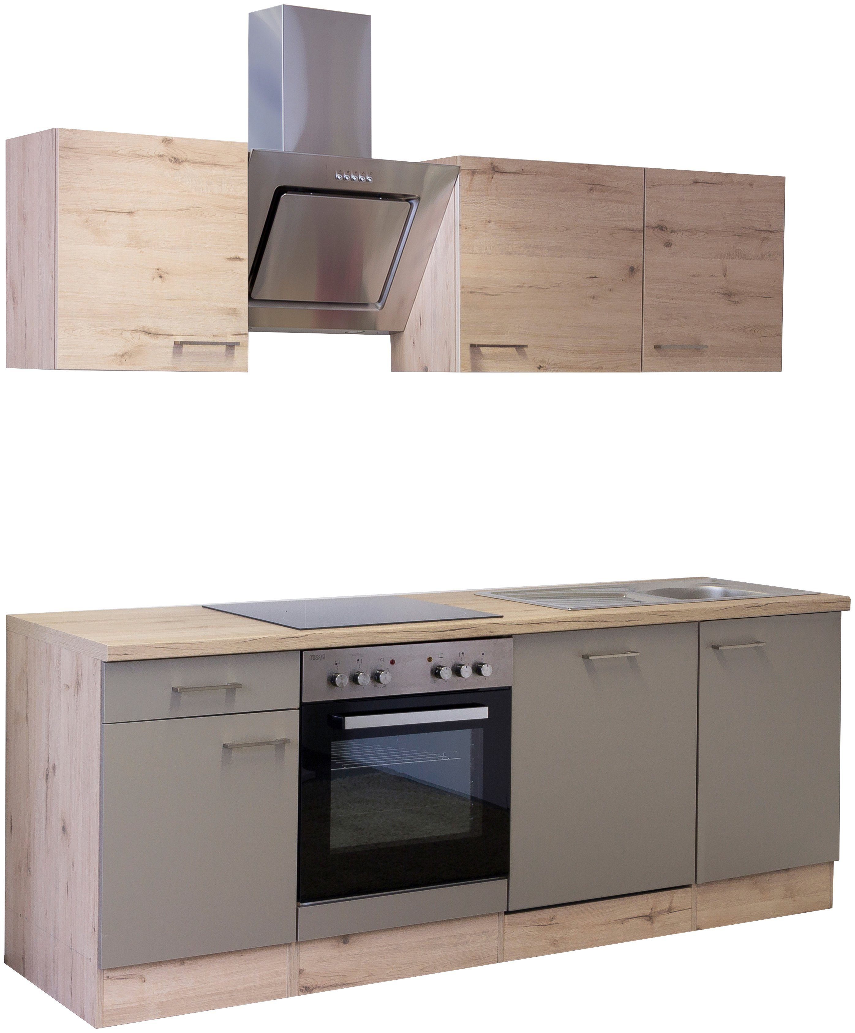 Flex-Well Küchenzeile Riva, mit E-Geräten, Gesamtbreite 220 cm