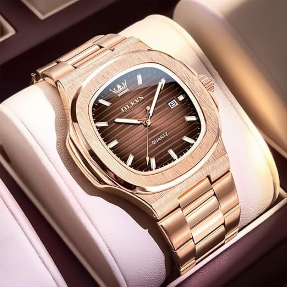 OLEVS Quarzuhr OLEVS Herren Uhr – Bogenlünette, texturiertes Zifferblatt, Quarz