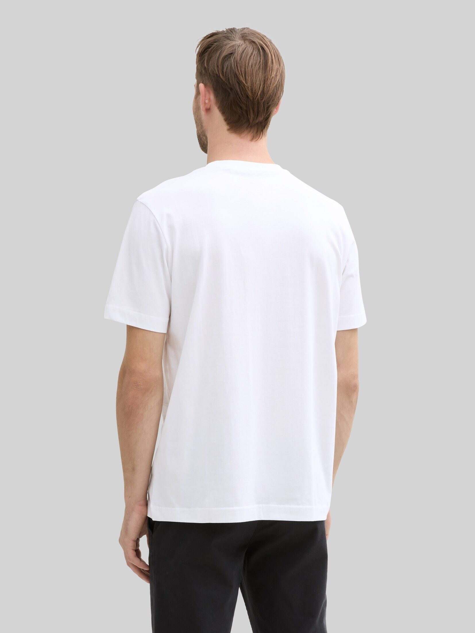 TOM TAILOR T-Shirt T-Shirt (im Einserpack) T-Shirt aus Baumwolle mit Logo-Print