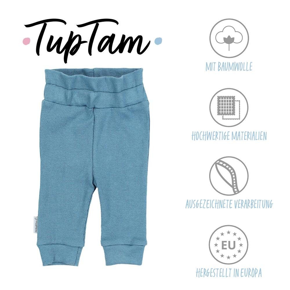 Rippstoff Rippstoff Mädchen Dunkeltürkis mit Rüschen Sweathose Babyhose TupTam TupTam Lang