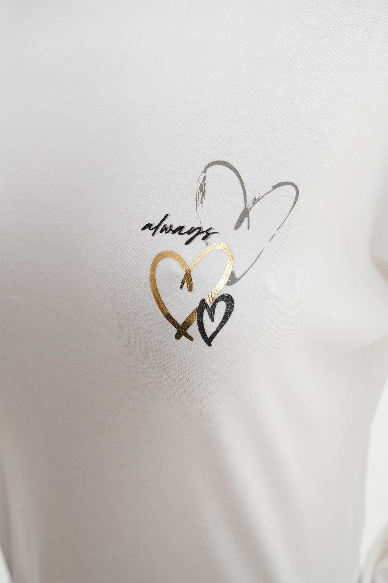 Vamp Schlafanzug VAMP lingerie (Set, 2 tlg., 2-teilig) Damen Schlafanzug lang 2-teilig Pyjama Baumwolle Glitzer-Aufdruck