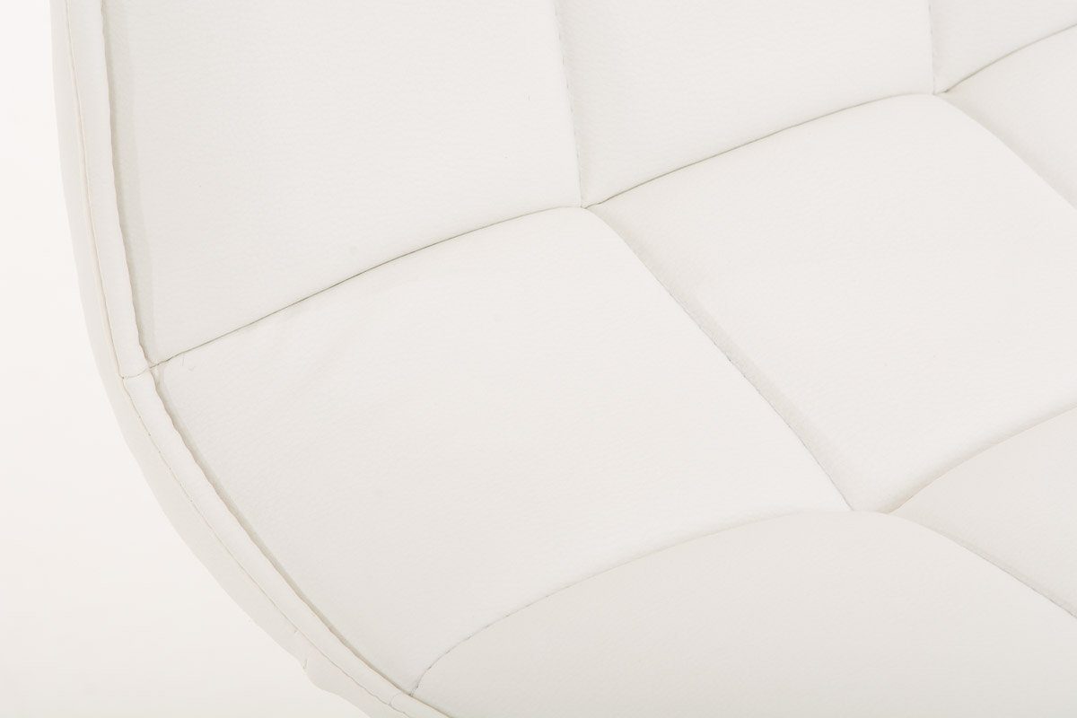 hochwertig - - - chrom Sitzfläche: Polsterstuhl), TPFLiving Gestell: Metall Peko Kunstleder gepolsterter Konferenzstuhl - (Küchenstuhl Wohnzimmerstuhl mit Esszimmerstuhl - weiß Esstischstuhl Sitzfläche