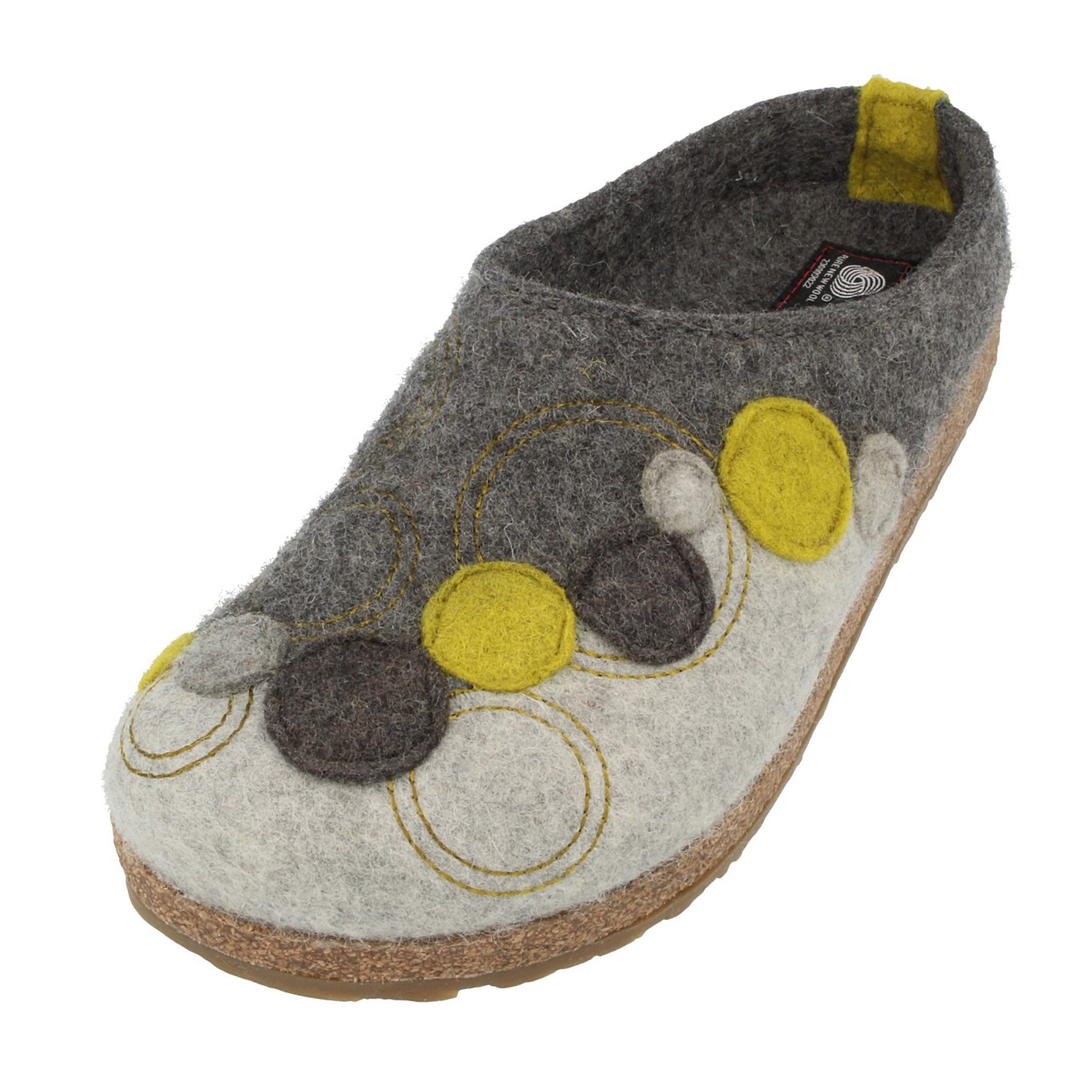 Haflinger Grizzly Fizz Filzclog aus reinem Wollfilz Unisex Hausschuh