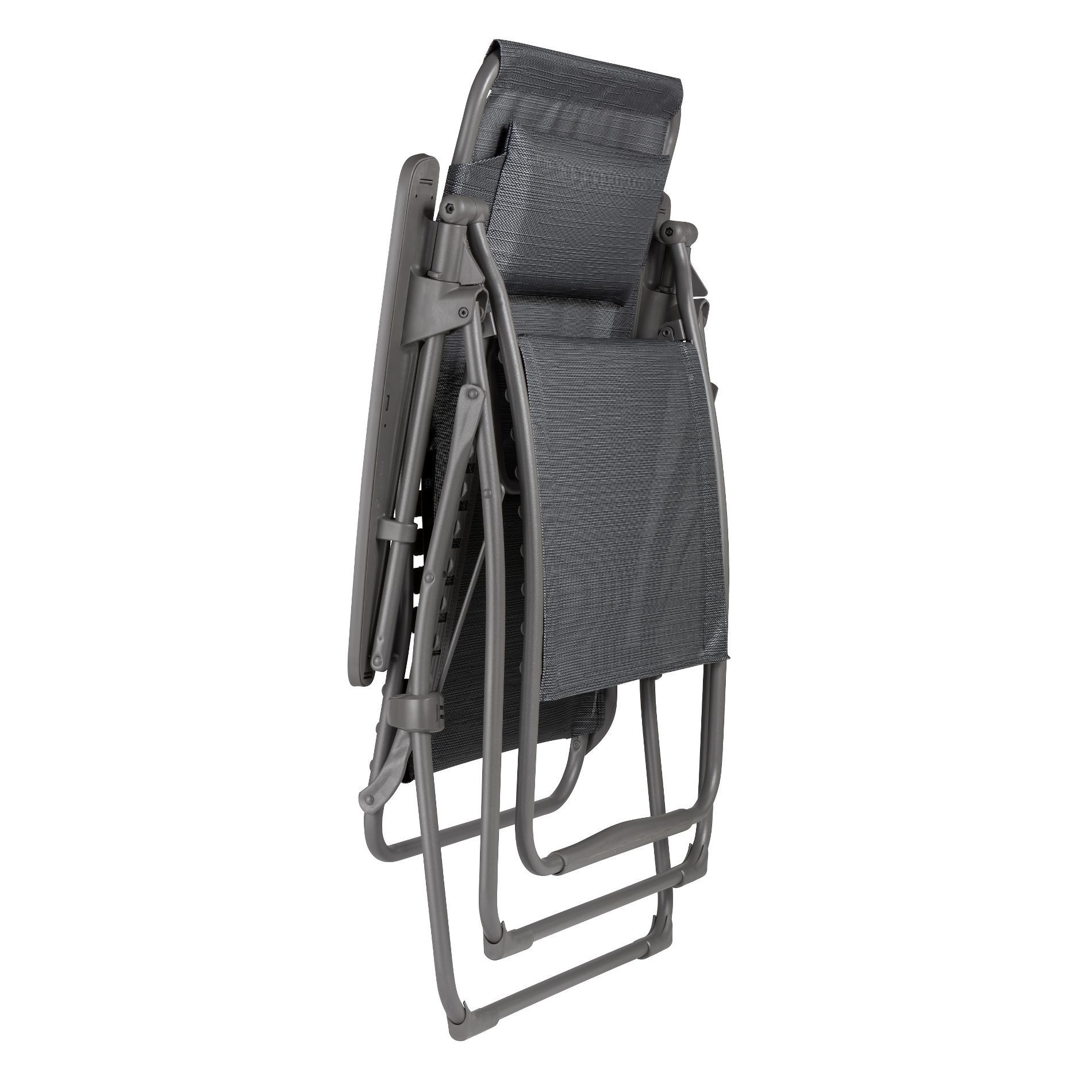 Lafuma Mobilier Gartenstuhl Futura XL (Multipositions-Relaxsessel, Gartenliege, Liegestuhl, ergonomisch), Zero-Gravity, Relaxliege, Stahl titane