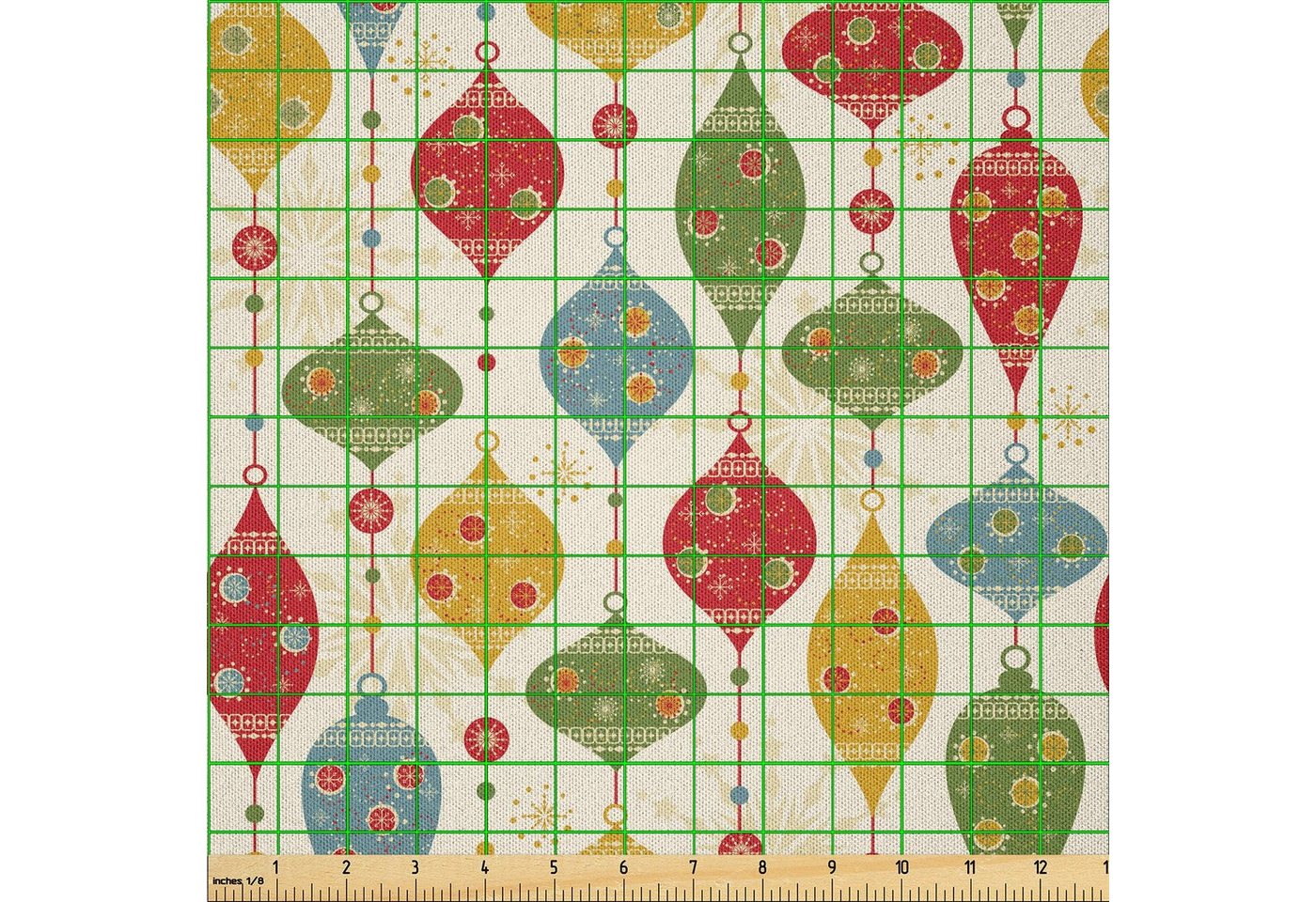 Thumbnail - Abakuhaus Stoff DIY Bastler Stoff für Dekorationszwecke, Weihnachten Vintage Party Print
