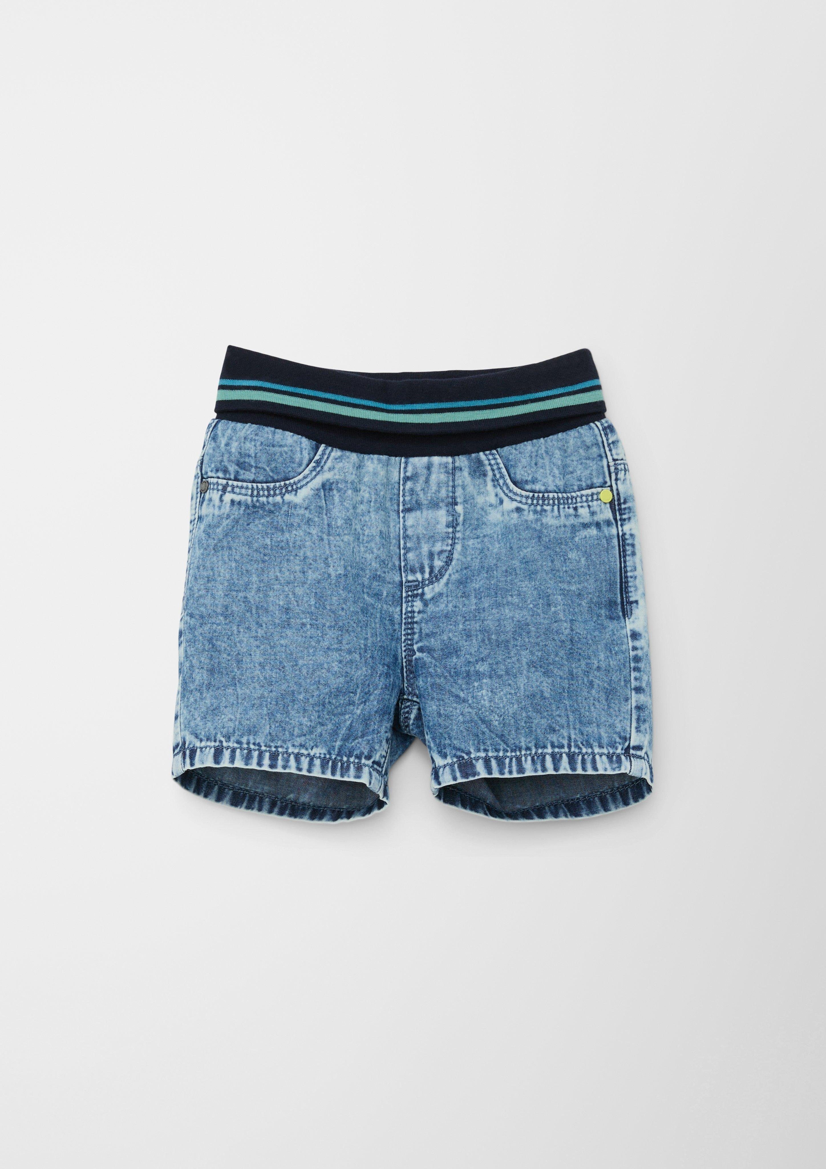 s.Oliver Shorts Leg / Jeans-Shorts Kontrast-Details Rise High Fit Regular / / Straight