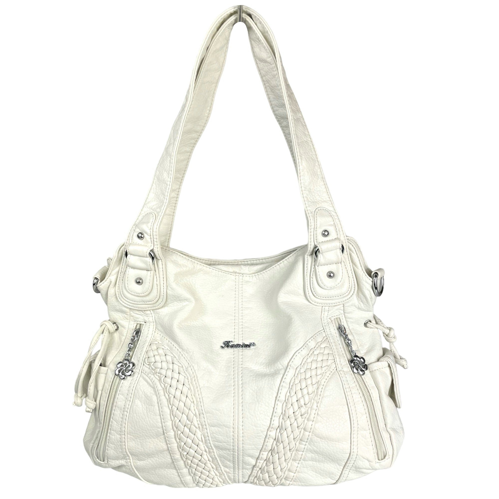 Taschen4life Schultertasche Damen Handtasche 1555-3, Schultertasche mit extra Trageriemen, Alltagstasche