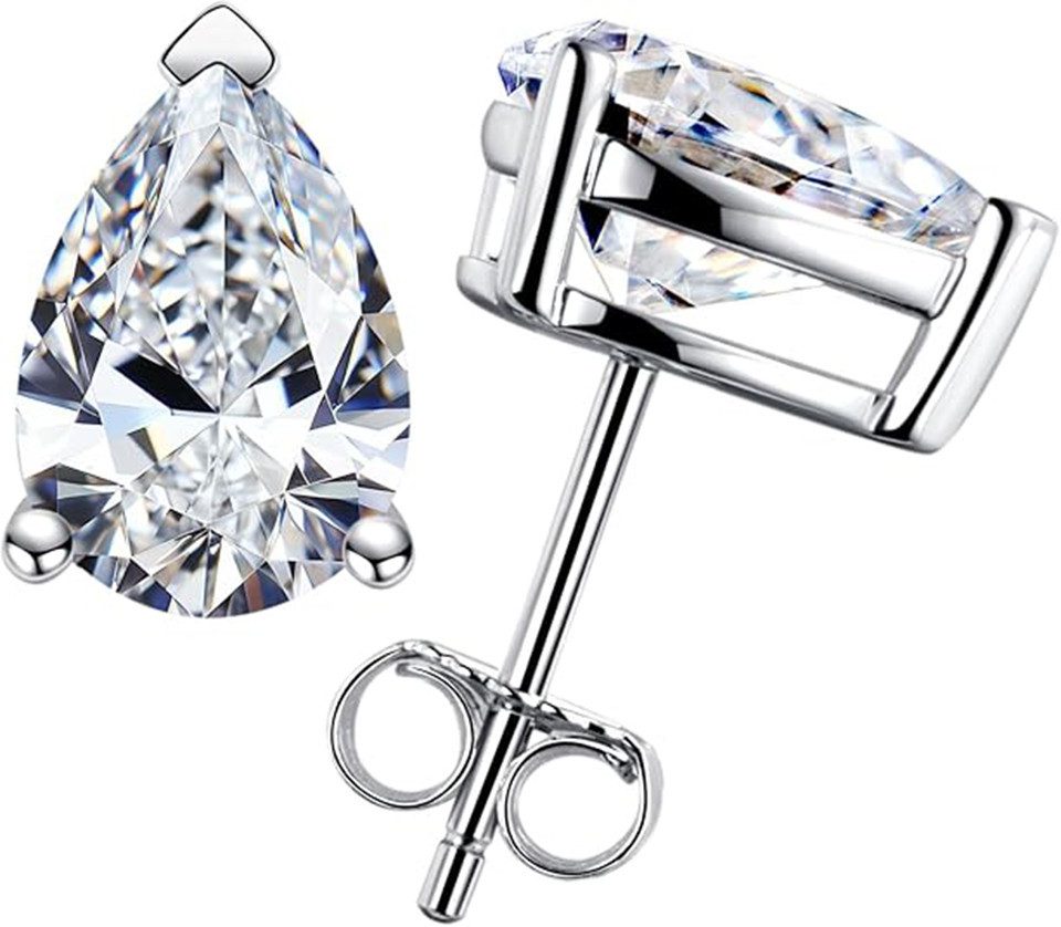 Jumpeak Paar Ohrstecker Wassertropfen-Diamantohrringe,schlichte Diamantohrringe,1ct/1,5ctD,VS1, 585 Gold, ein Geschenk für sich selbst, Geburtstagsgeschenk