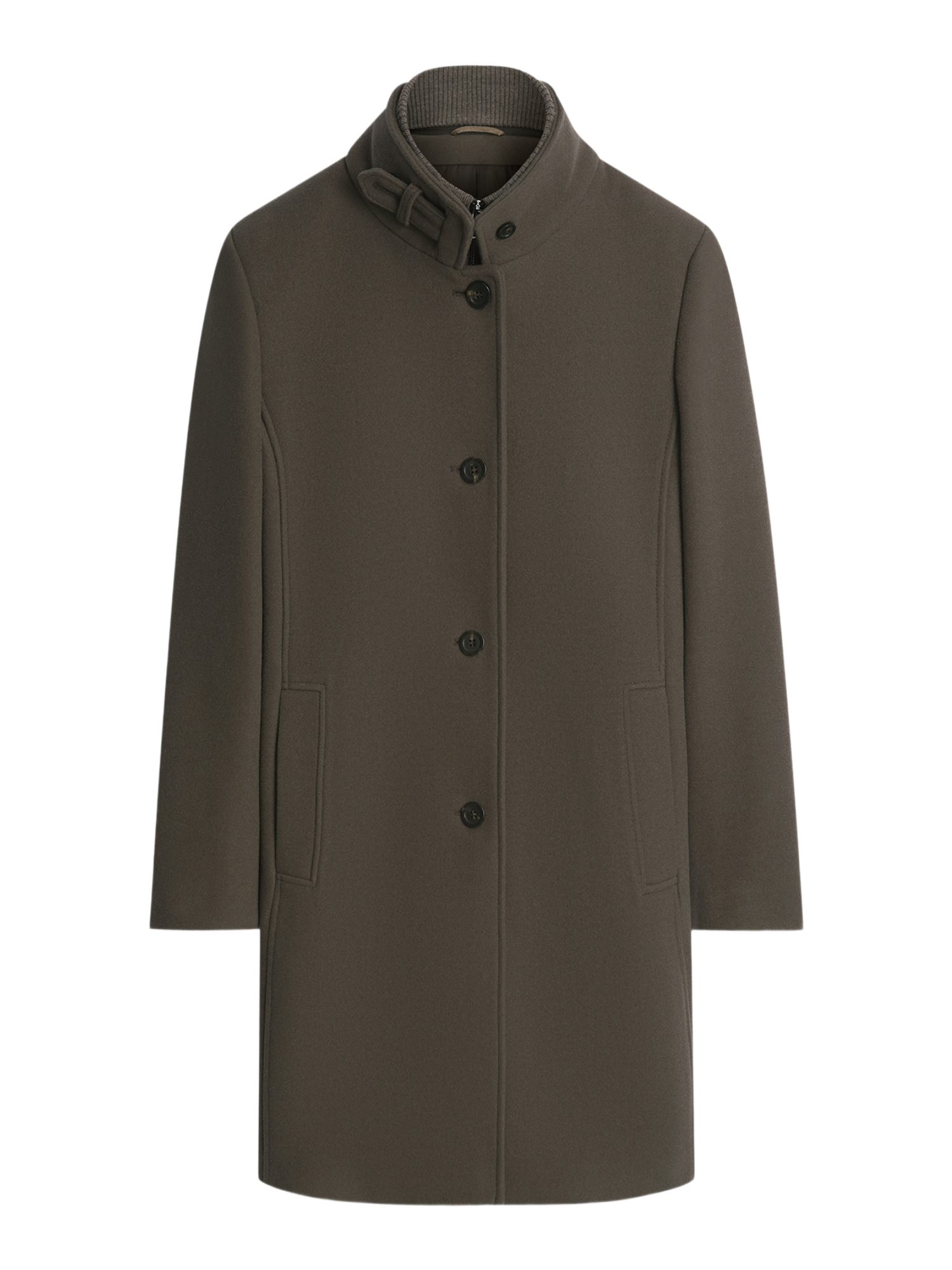 Cinque Wollmantel braun,Casual,Polyester,Unifarben,Stehkragen,Langarm,Regular Fit