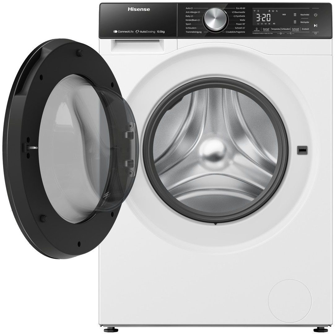Hisense Waschmaschine 5S Serie WF5S1045BW, 10,5 kg, 1400 U/min, AutoDosing