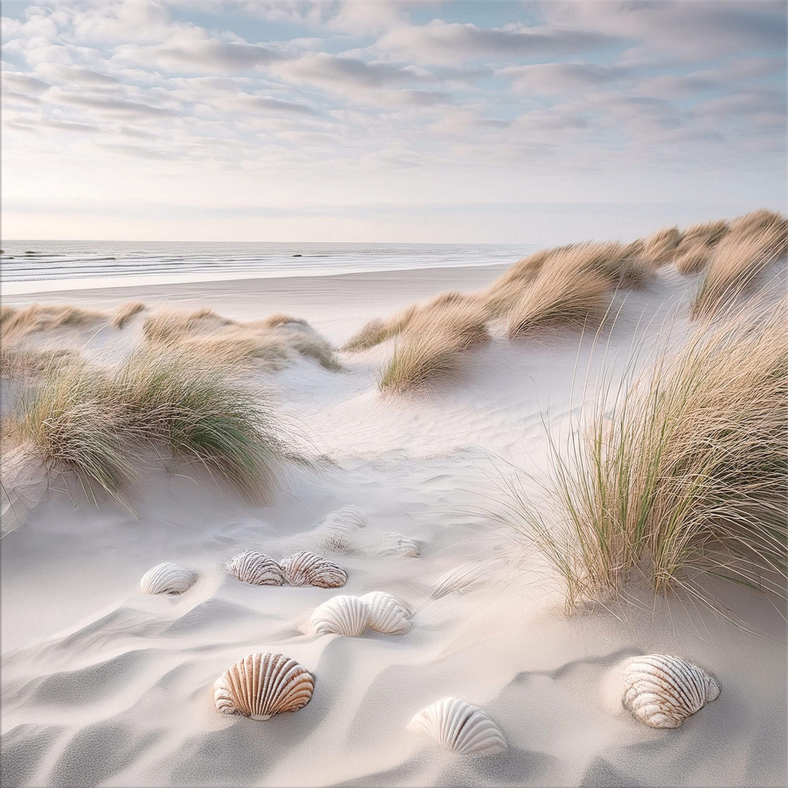 artissimo Glasbild Glasbild 30x30cm Bild aus Glas Dünen-Landschaft Strand-G günstig online kaufen