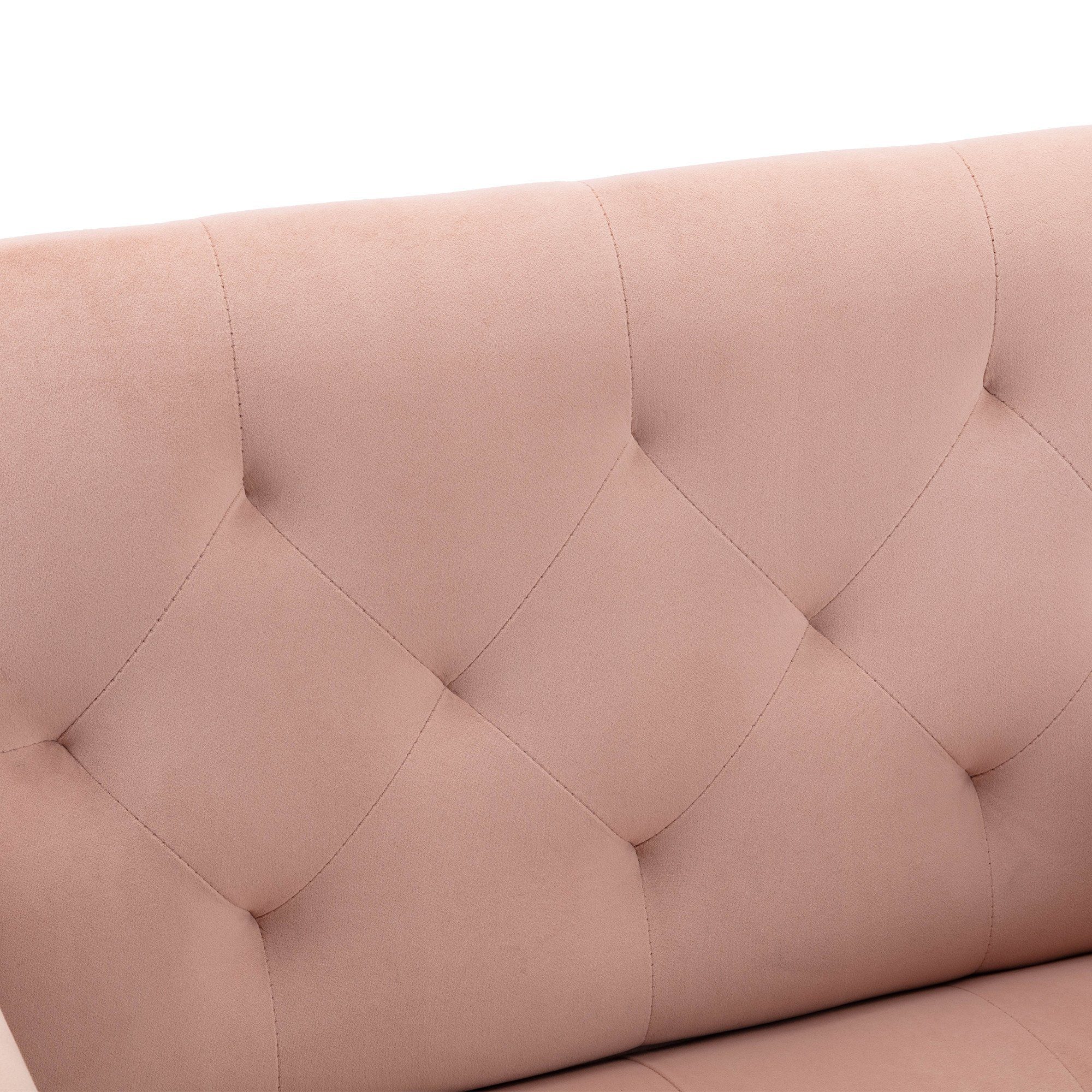 OKWISH Esszimmerstuhl Vierbeiniger Stuhl, Akzentstuhl, mit Freizeitsessel roségoldenen rosa Füßen