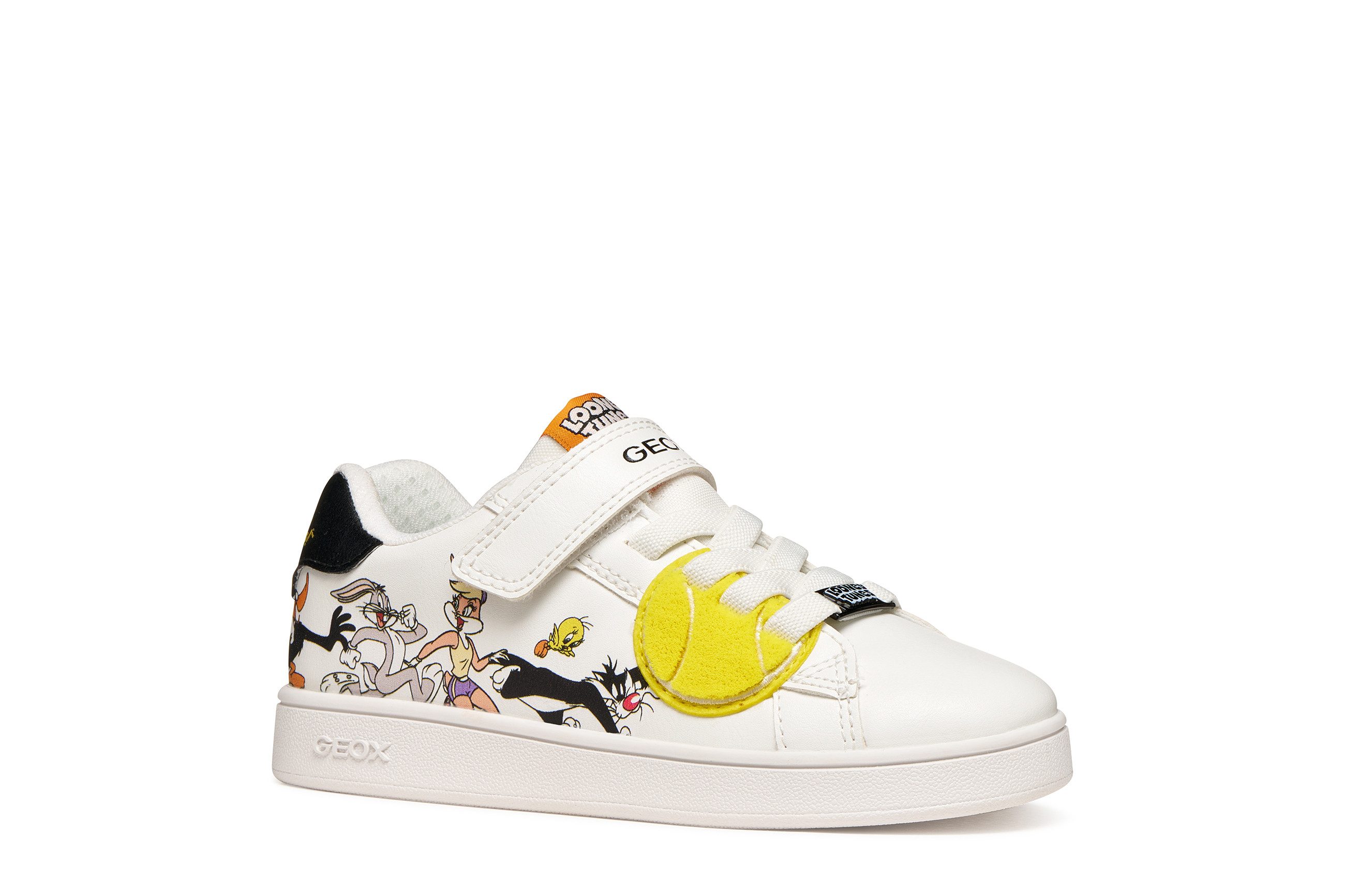 Geox J ECLYPER BOY Sneaker Klettschuh mit Looney Tunes Motiv, Größenschablone zum Download