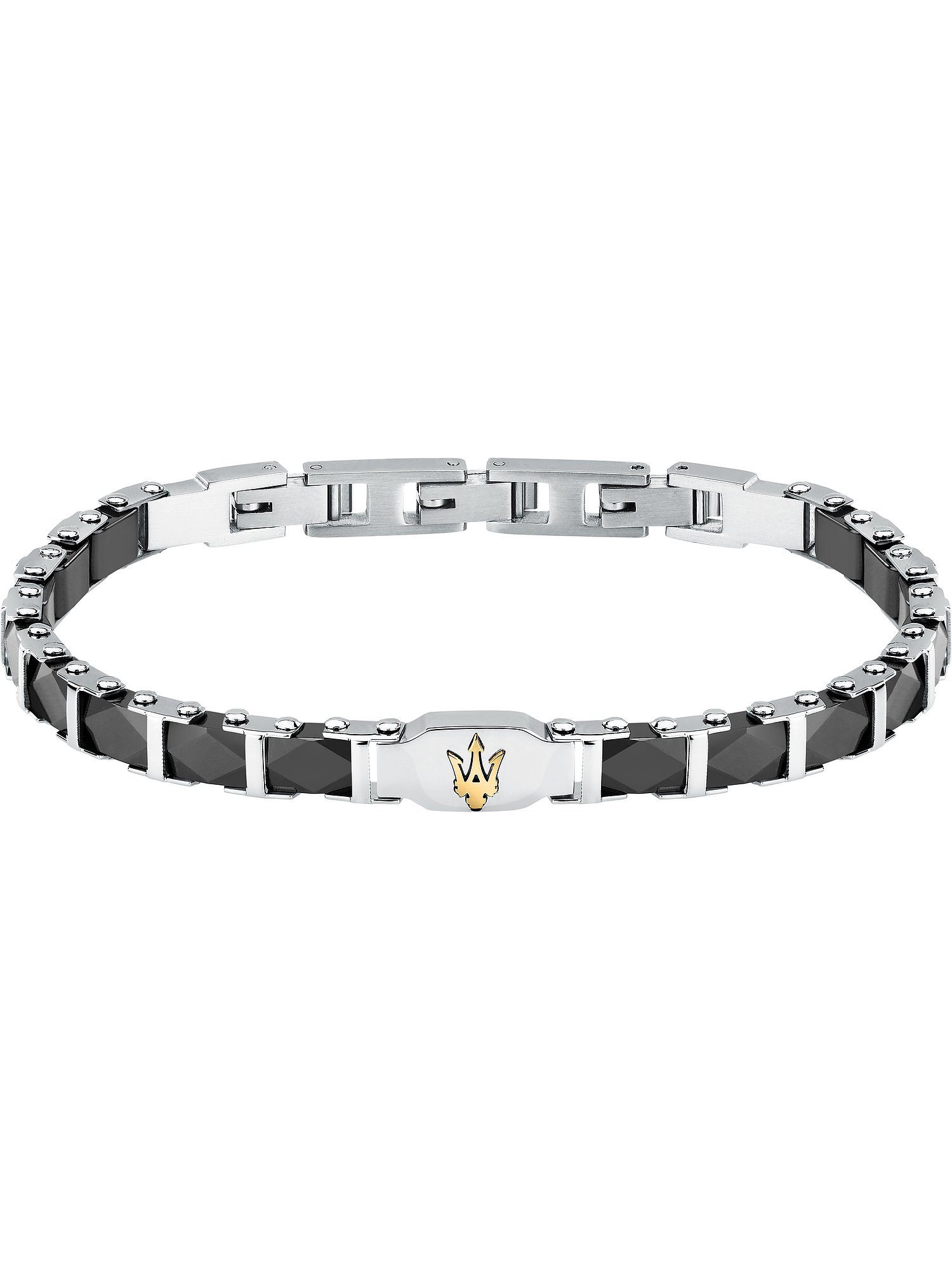 Edelstahlarmband Maserati Herren-Armband Edelstahl, Keramik