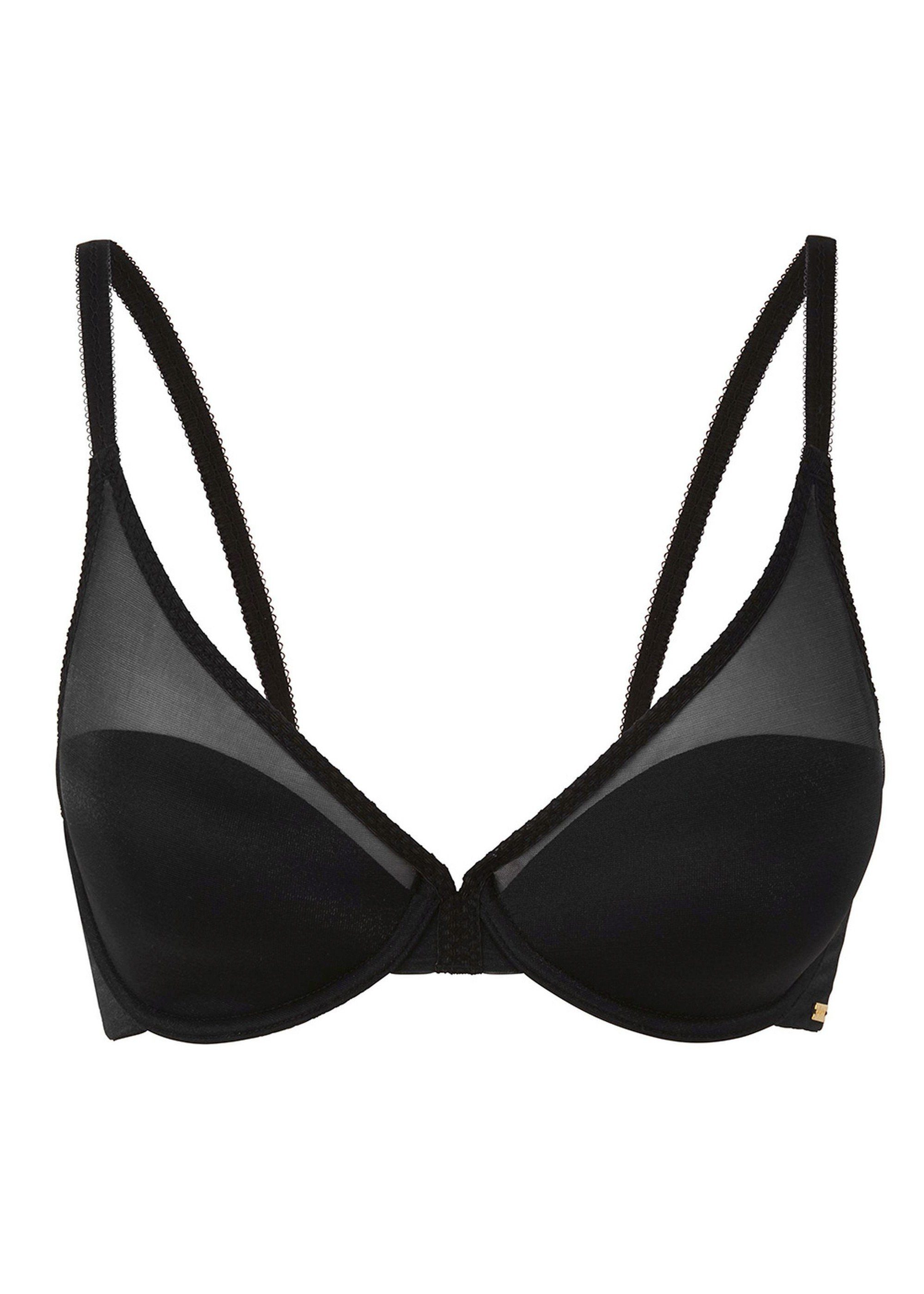 Halbschalen-BH Glossies Halbgefütterter Triangel BH Black