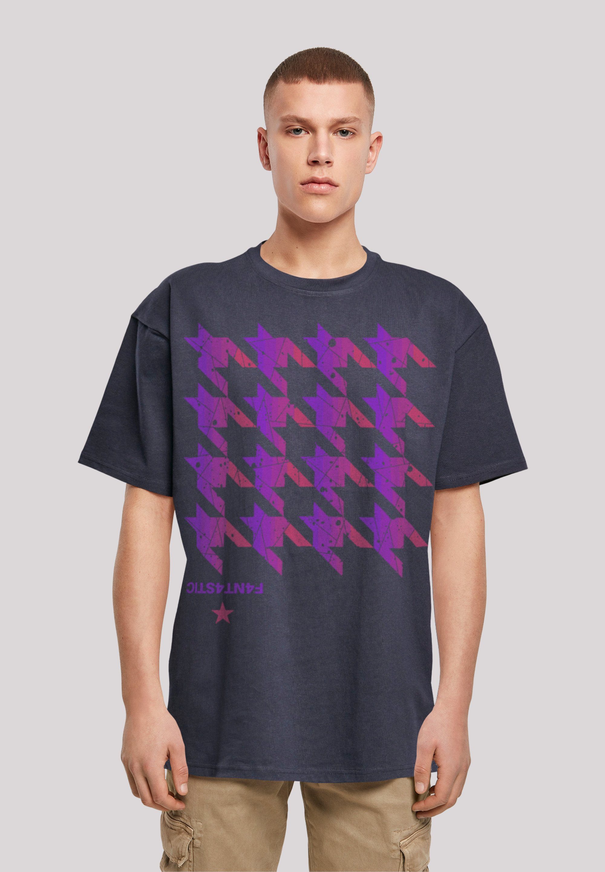 F4NT4STIC T-Shirt Hahnentritt navy Print Pink