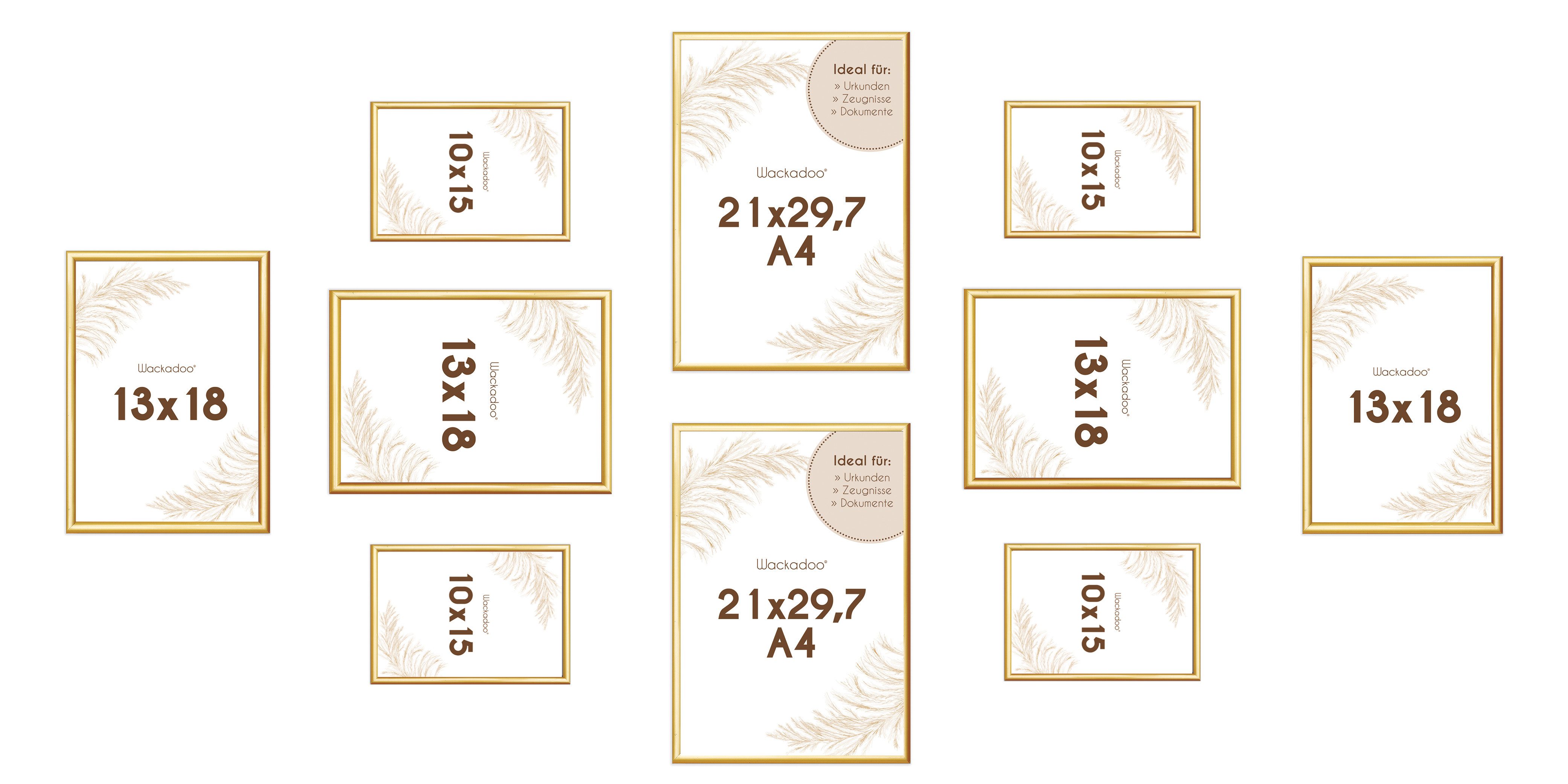 Wackadoo Living Bilderrahmen-Set Bilder Collage Set mit Glas für Einzelbild günstig online kaufen