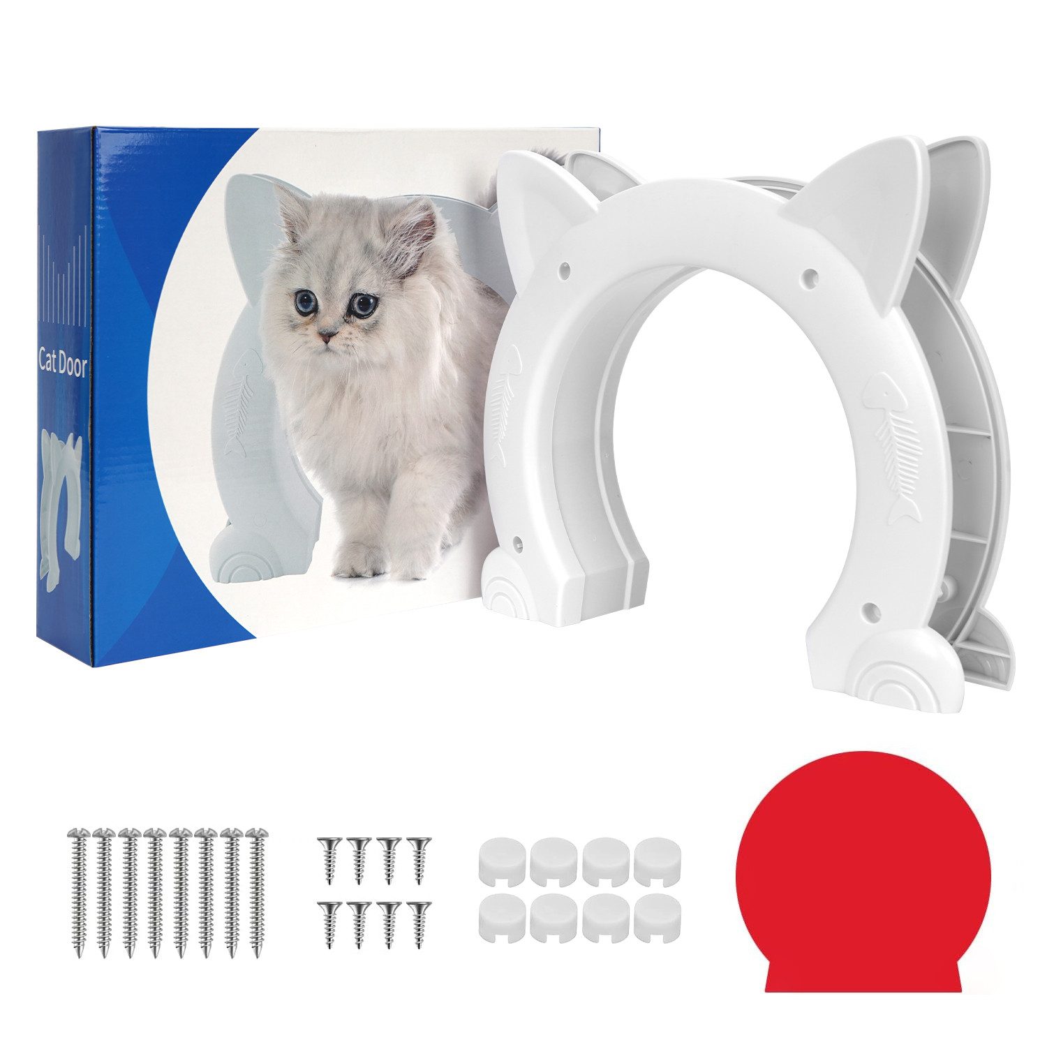 OSTWOLKE Katzenklappe L-XL Katzentür Innentür Haustiertür für Innenbereich Katzen Kätzchen von OSTWOLKE