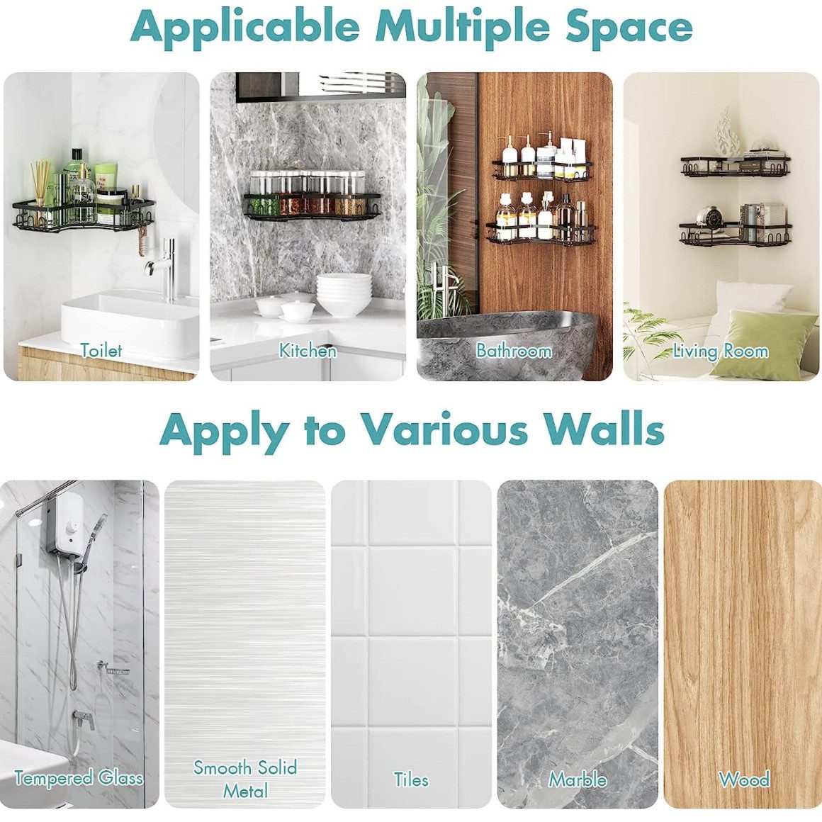 Forrlite Duschregal Duschablage ohne Bohren Badezimmer Organizer,Badregal D günstig online kaufen