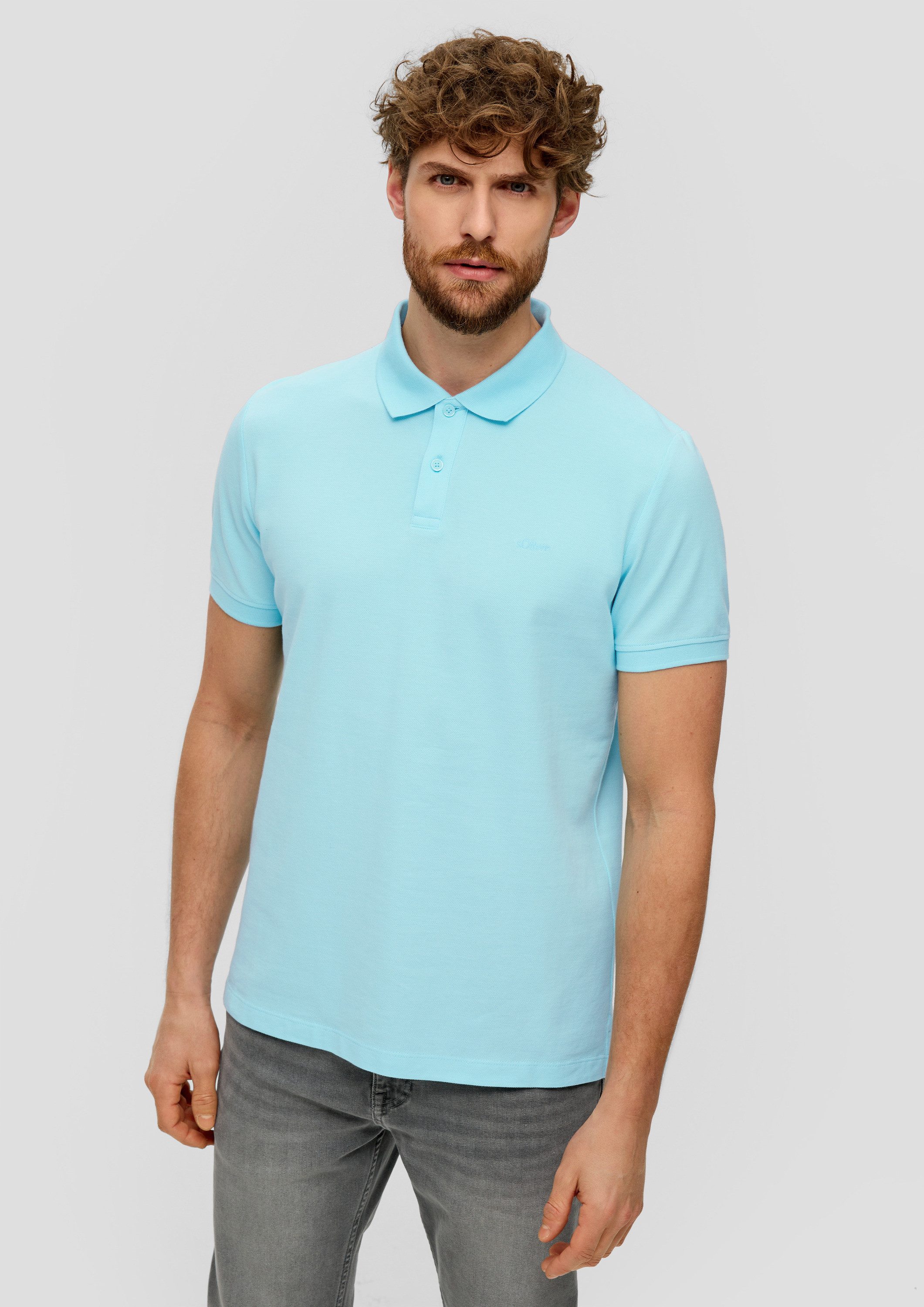 s.Oliver Kurzarmshirt Polo-Shirt Poloshirt aus Baumwollpiqué günstig online kaufen