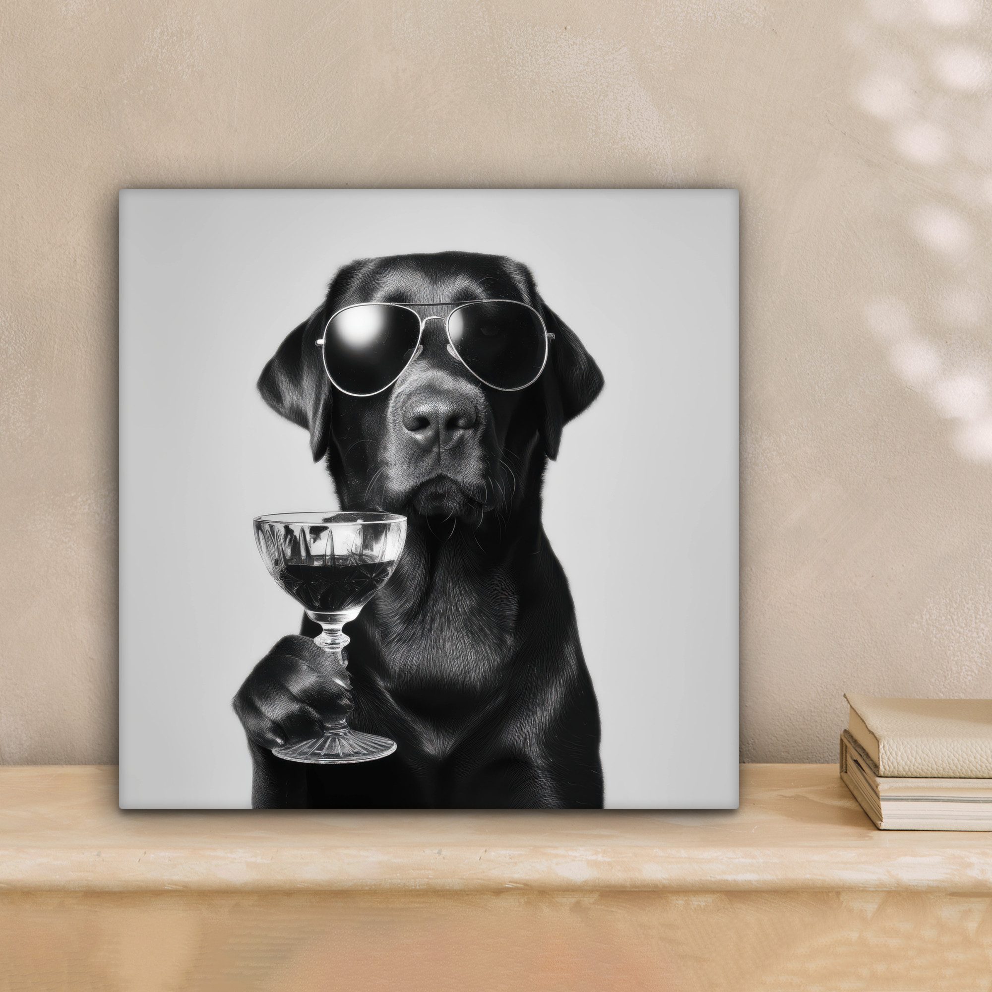 OneMillionCanvasses® Leinwandbild Hund - Schwarz - günstig online kaufen