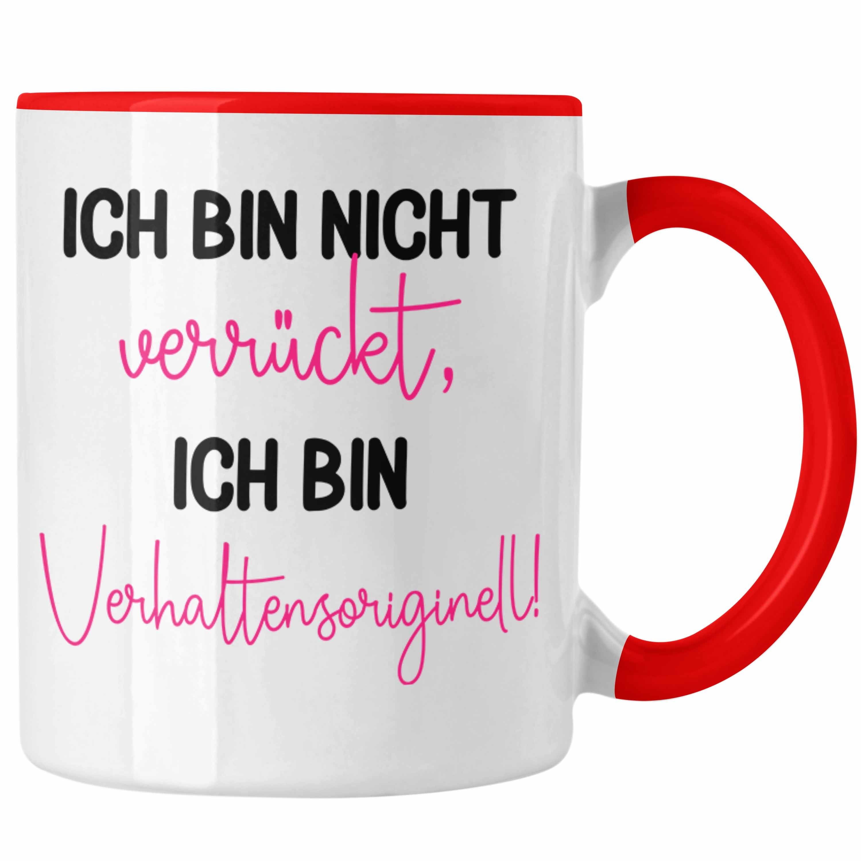 Bin - Spruch Kollegin Nicht Ich Trendation Frauen Geschenkidee Verhaltensoriginell Rot mit Freundin Verrückt für Tasse Trendation Sondern Tasse