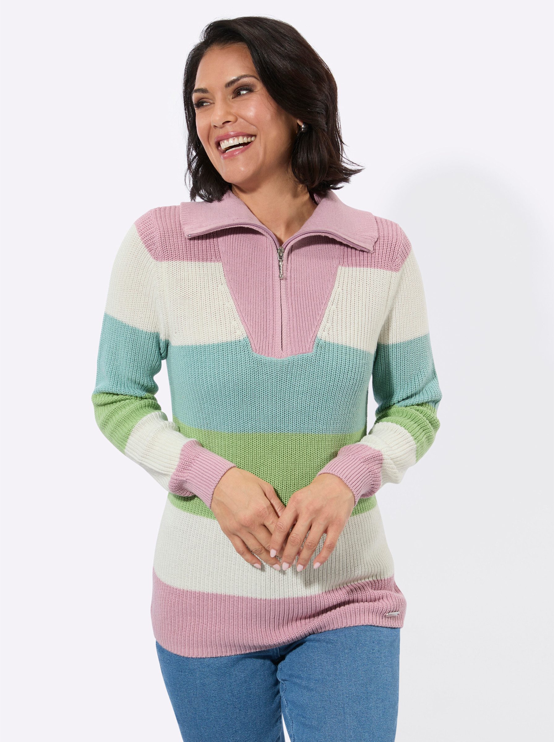 Witt Strickpullover Troyer-Pullover Langarm