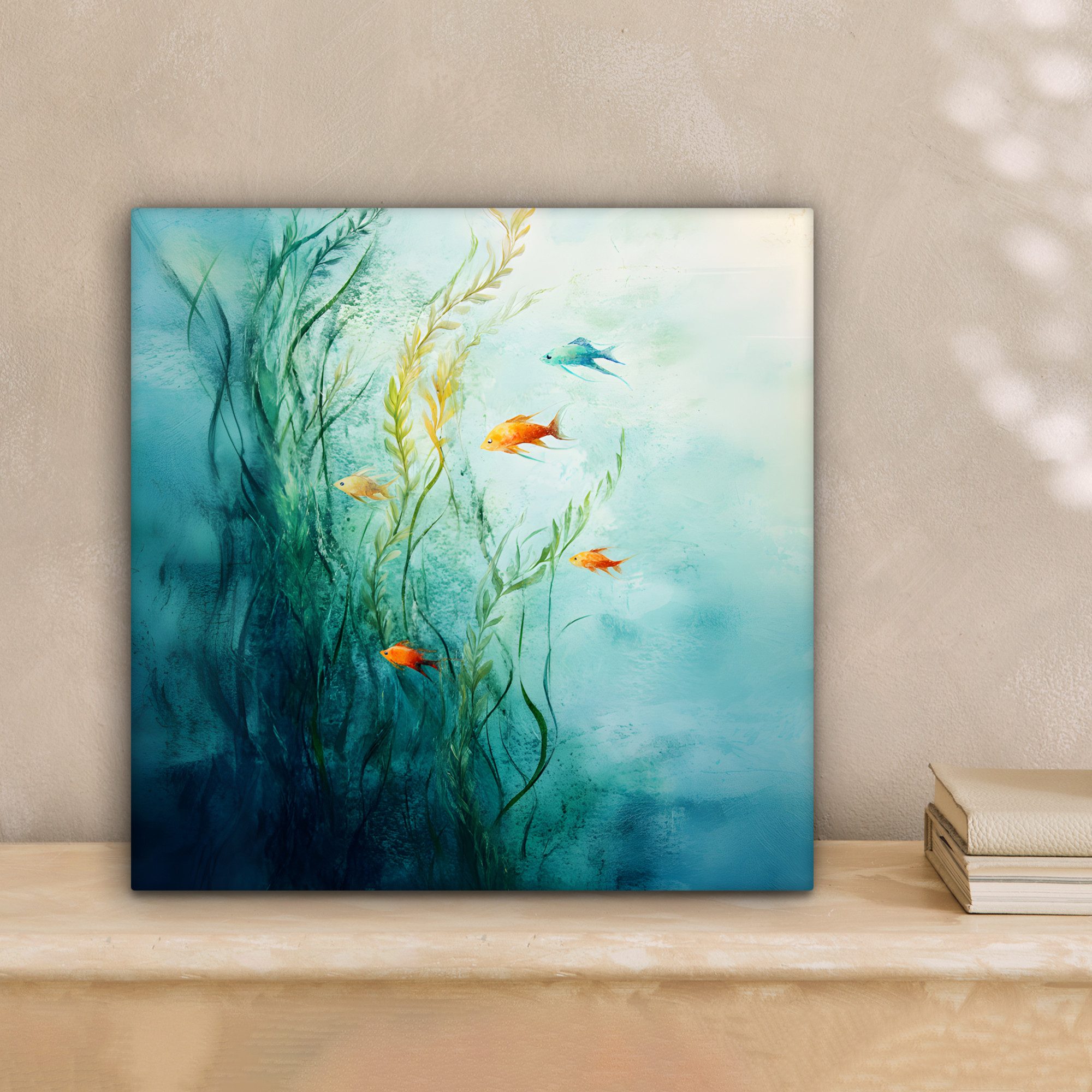 OneMillionCanvasses® Leinwandbild Wasserpflanzen - Fische - günstig online kaufen