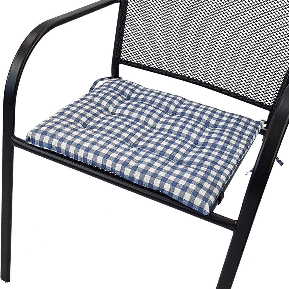 NYVI Stuhlkissen Sitzkissen Nizza 4er Set, Elegante Steppung, robuster Stoff