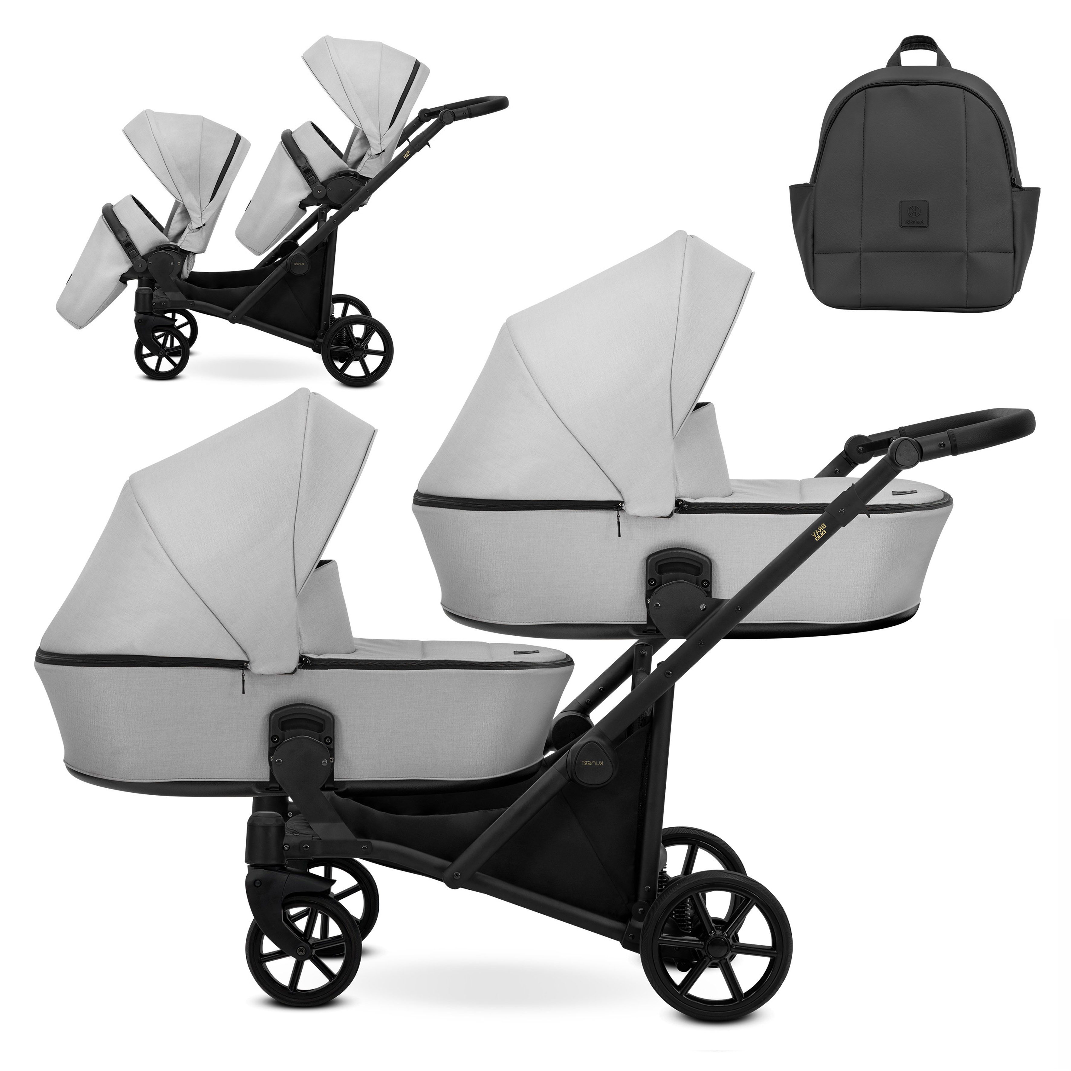 Zwillings-Kombikinderwagen Zipy Duo 2 in 1 inkl. Sportsitze und umfangreichen Zubehör in 6 Farben