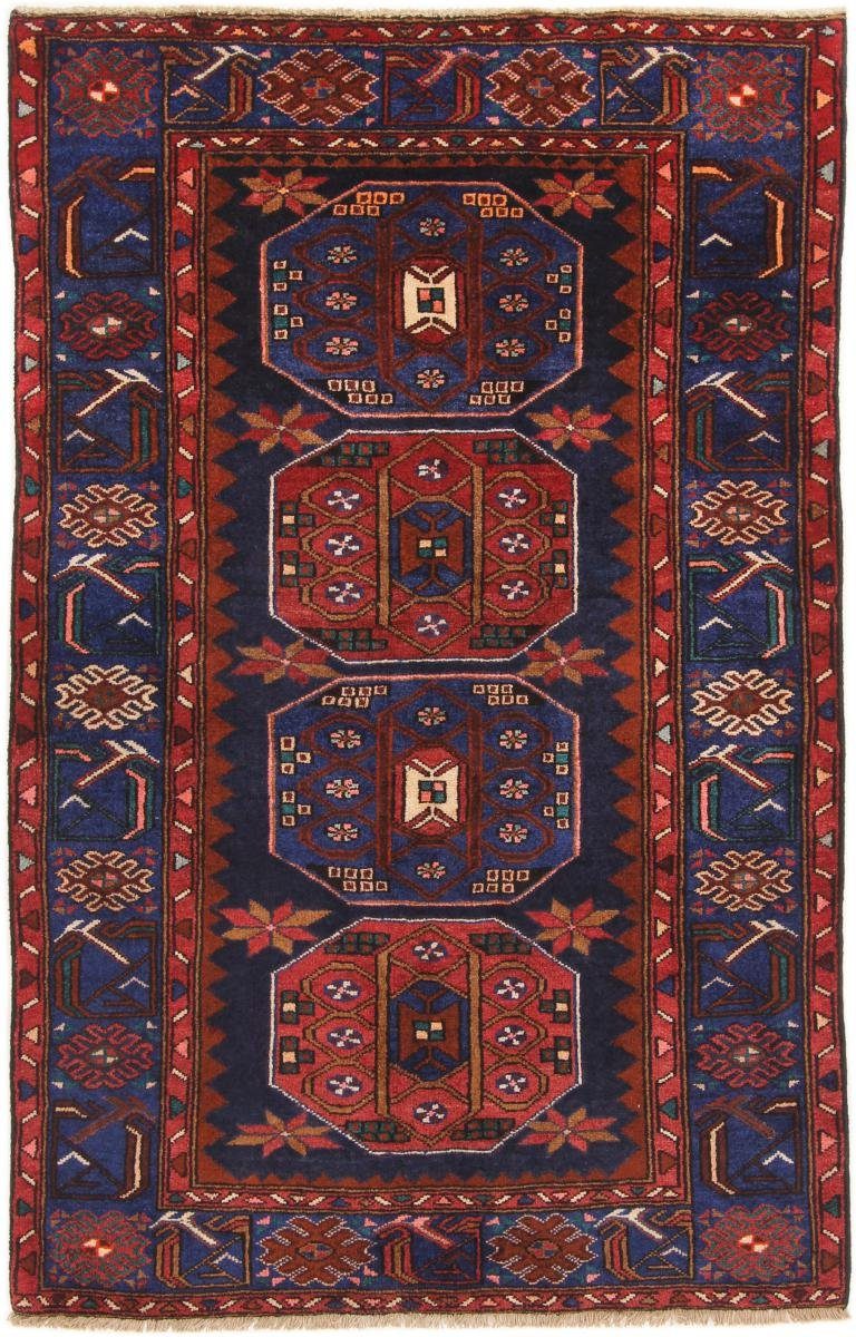 Orientteppich Hamadan 126x198 Handgeknüpfter Orientteppich / Perserteppich, Nain Trading, rechteckig, Höhe: 8 mm
