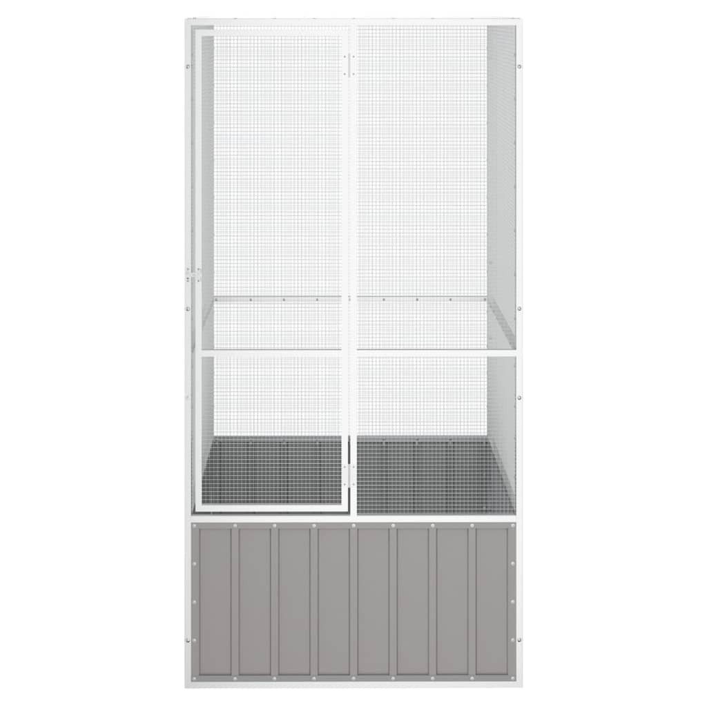 vidaXL Vogelkäfig, Vogelkäfig Grau 111x107x211,5 cm Verzinkter Stahl