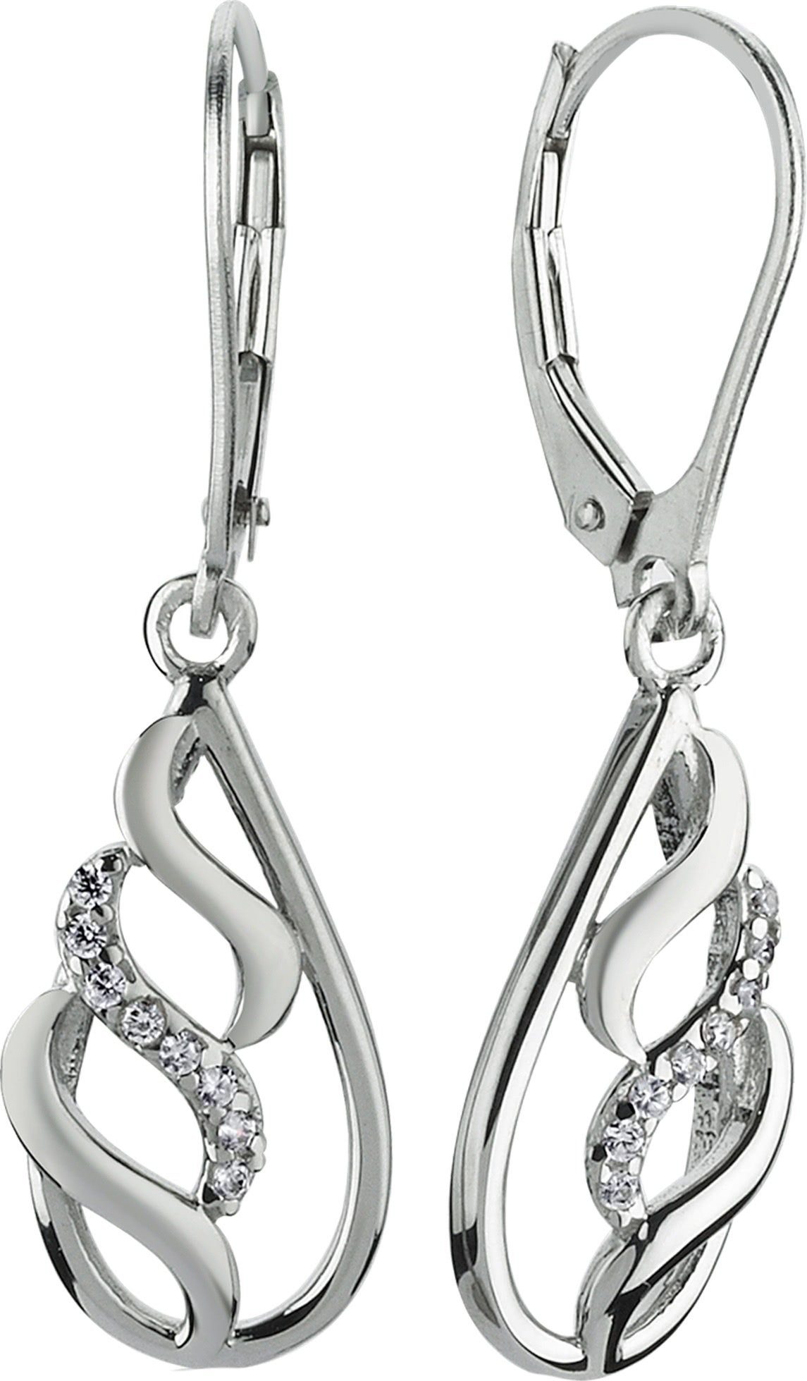 Balia Paar Ohrhänger Balia Damen Ohrringe poliert 925er (Ohrhänger), Damen Ohrhänger Geflecht aus 925 Sterling Silber, Länge ca. 3,3cm