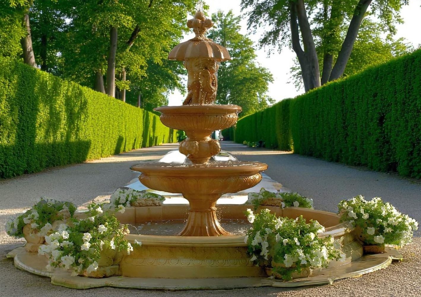 Xlmoebel Gartenbrunnen Neuheit Römischer Garten Springbrunnen mit Fontäne und Wasserspiel, (Artikel 1086), Hergestellt in Europa
