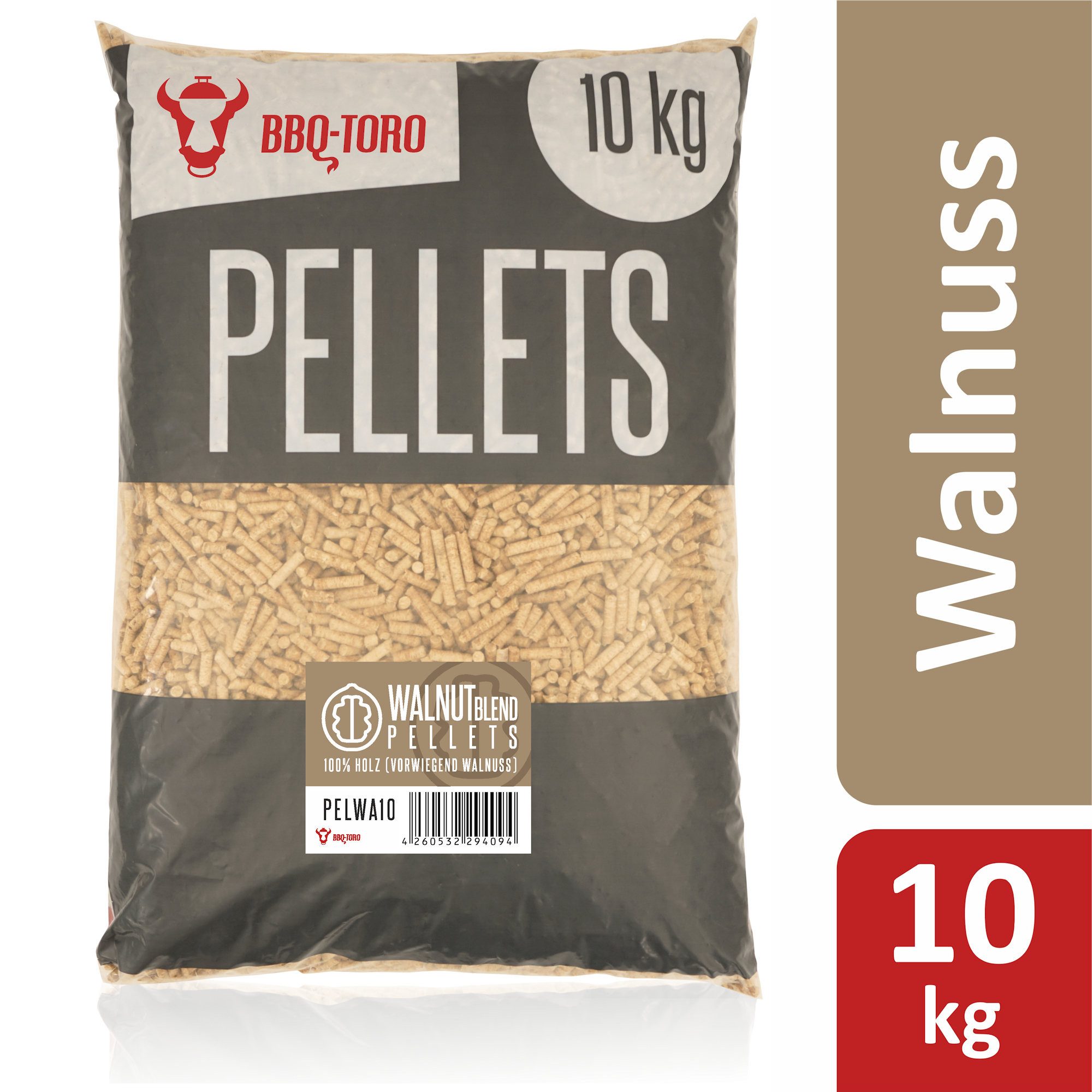 BBQ-Toro Holzpellets Walnut Blend Pellets aus 100% Holz (vorwiegend Walnuss), 10kg, 10.00 kg