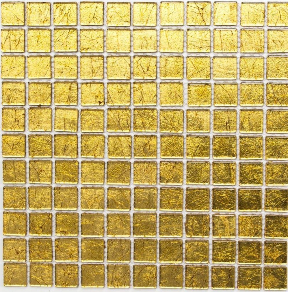 Mosani Mosaikfliesen Küche Struktur Glasmosaik gold orange Mosaikfliese Fliesenspiegel